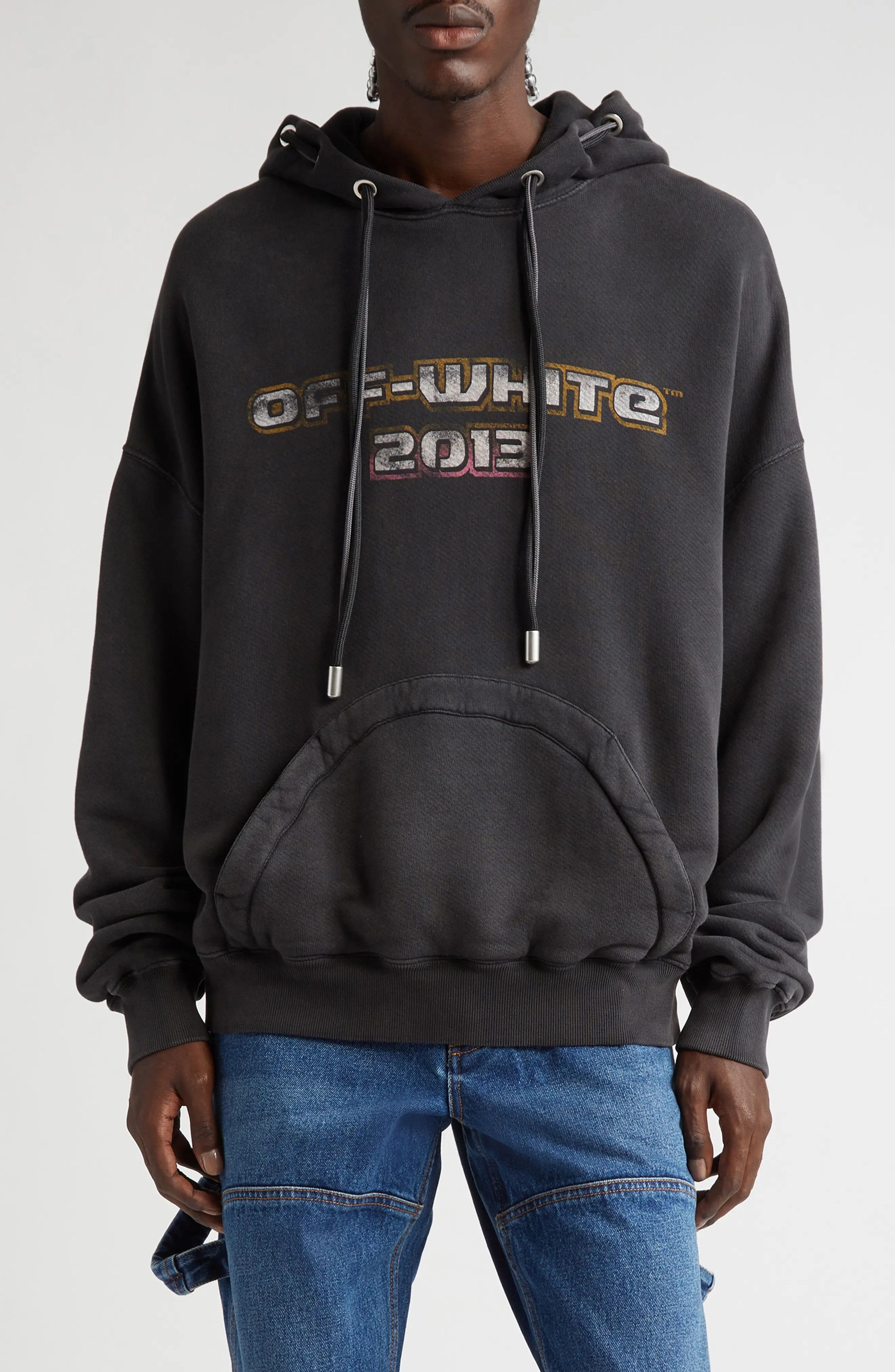 Off-White o1y0325 Logo Hoodie in Black Size US XXS / EU 40 - 3 Thumbnail