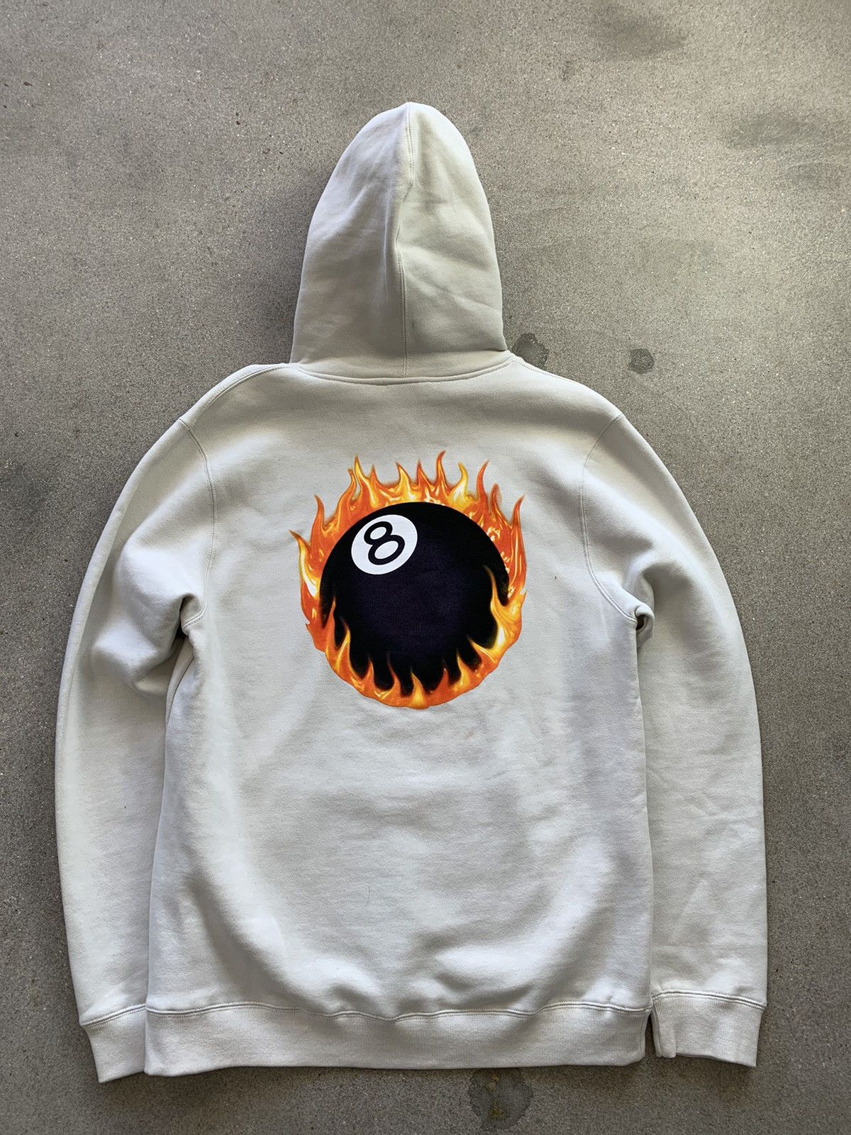 Stussy STUSSY BEIGE 8 BALL FLAMES HOODIE XL Size US XL / EU 56 / 4 - 1 Thumbnail