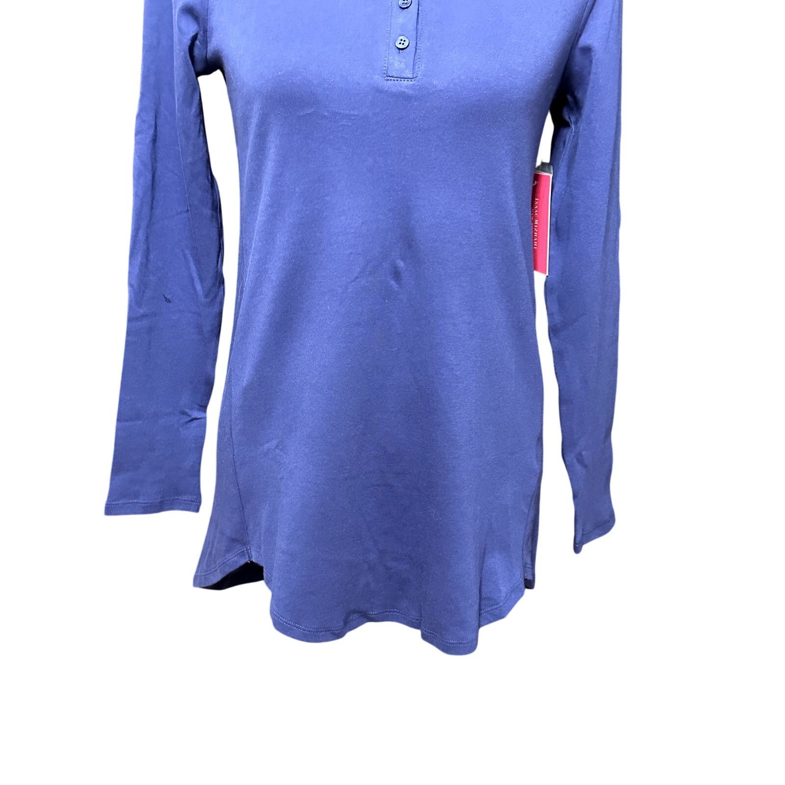 Isaac Mizrahi Isaac Mizrahi Henley T-Shirt Long Sleeve Blue Women's XS NWT Size XS / US 0-2 / IT 36-38 - 3 Thumbnail