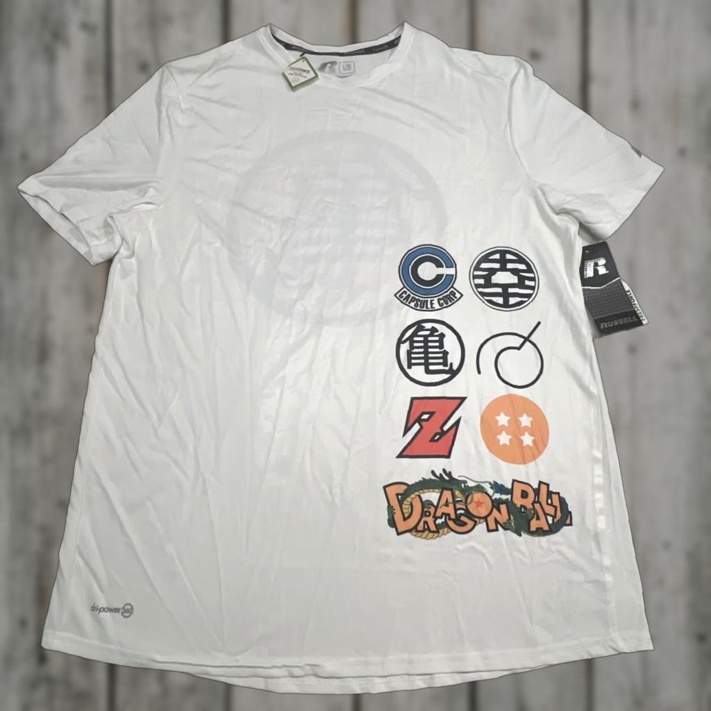 Vintage VINTAGE Dragonball Capsule Corp Russell Dri Power T Shirt Men Large Polyester NWT Size US L / EU 52-54 / 3 - 1 Thumbnail