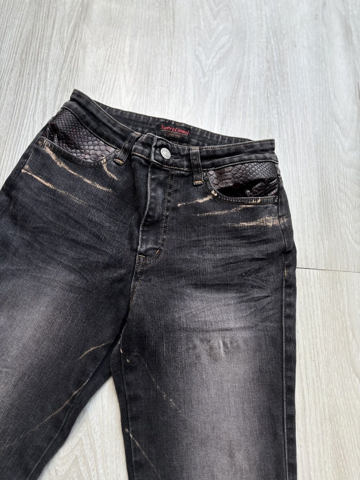 Japanese Brand SWEET CAMEL Phyton lace up flare jeans Size US 26 / EU 42 - 3 Thumbnail