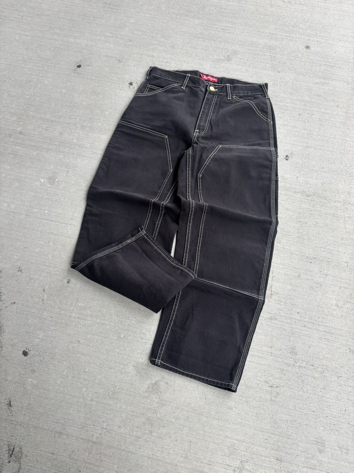 Supreme Supreme black white baggy double knee Size US 30 / EU 46 - 4 Thumbnail