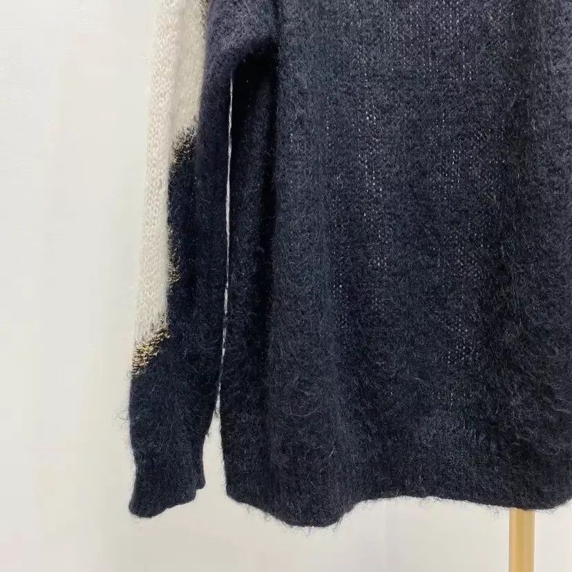 Saint Laurent Paris Saint Laurent mohair colorblocked knit top L size Size L / US 10 / IT 46 - 4 Thumbnail