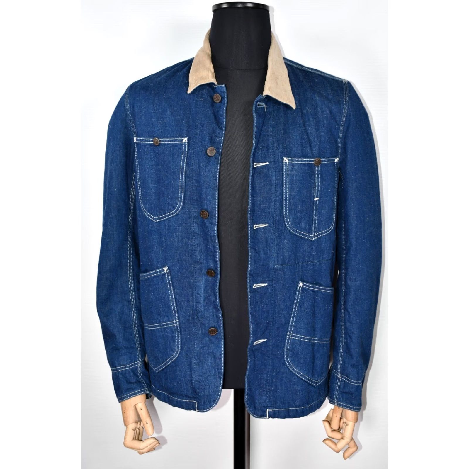 Lee LEE 101 FIRST JACKET CHORE Jacket M Blue Denim 100% Cotton Lined Vintage No N/A Men Jacket Size US M / EU 48-50 / 2 - 2 Thumbnail