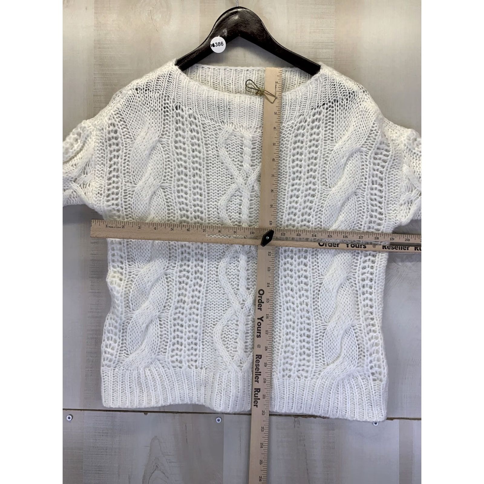Vintage So Juniors Ivory White Cable Open Knit Boat Neck Sweater XS NWT-10386 Size XS / US 0-2 / IT 36-38 - 4 Thumbnail