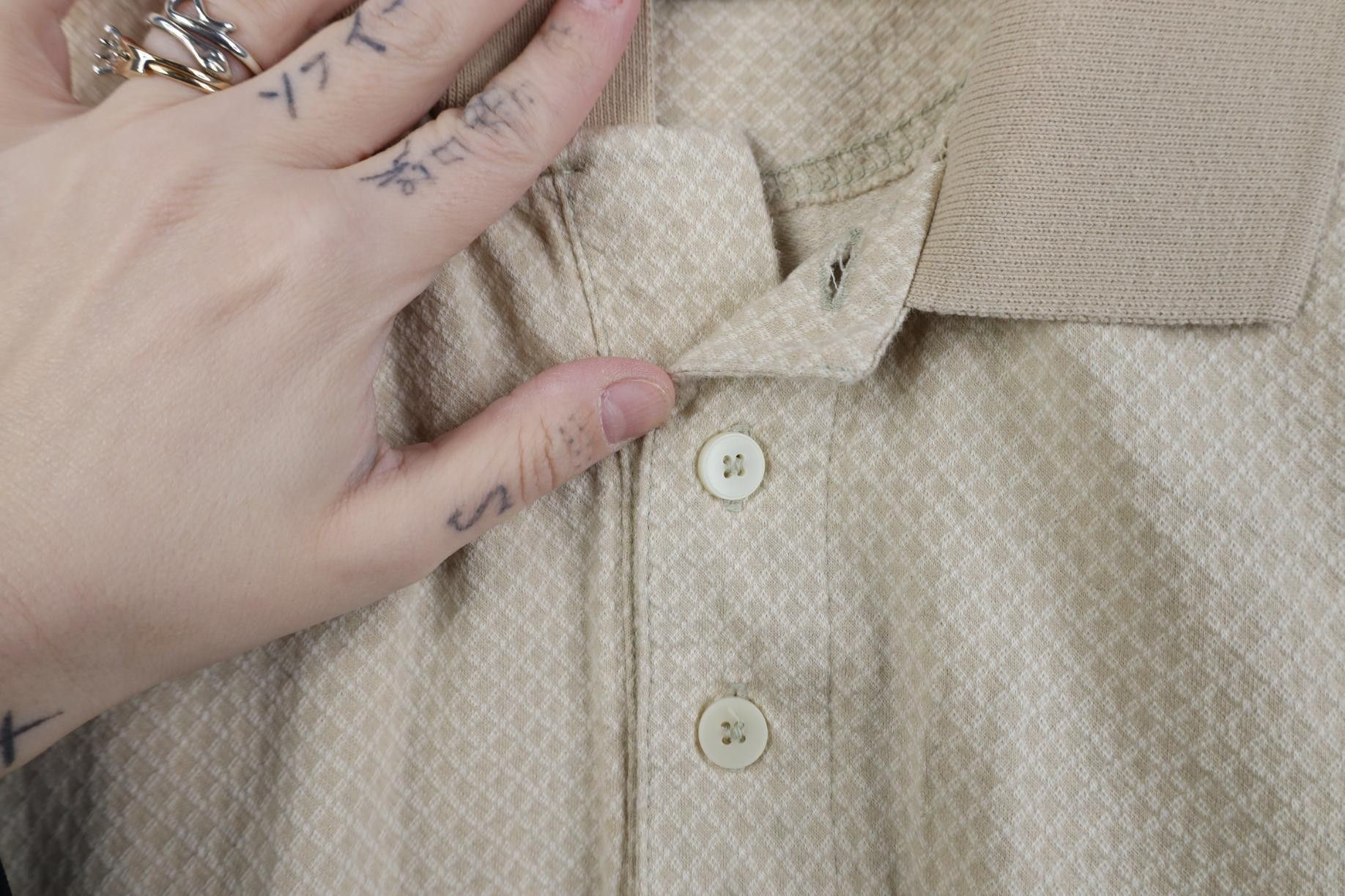 Vintage Vintage 90s Streetwear Knit Collared Golf Polo Shirt Beige Size US XXL / EU 58 / 5 - 5 Thumbnail
