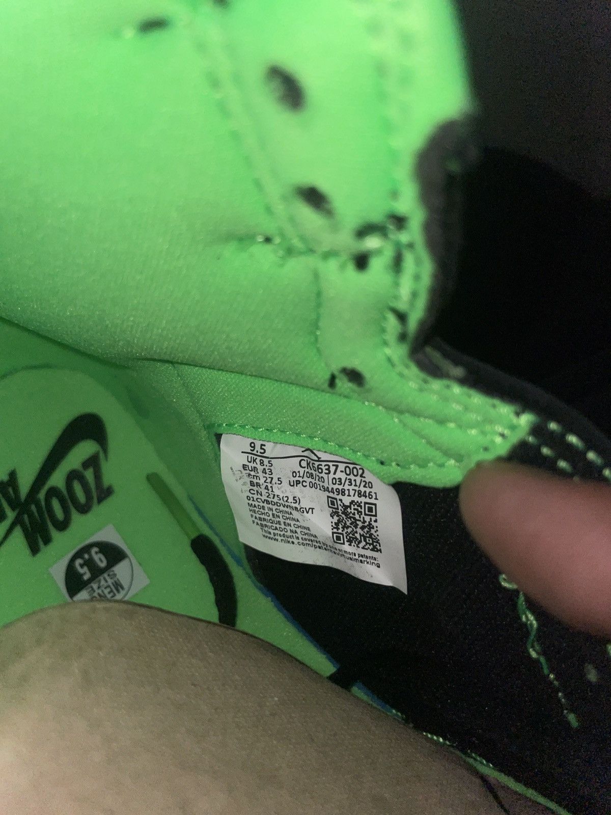 Jordan Brand Jordan 1 zoom air incredible hulk Size US 9.5 / EU 42-43 - 5 Thumbnail