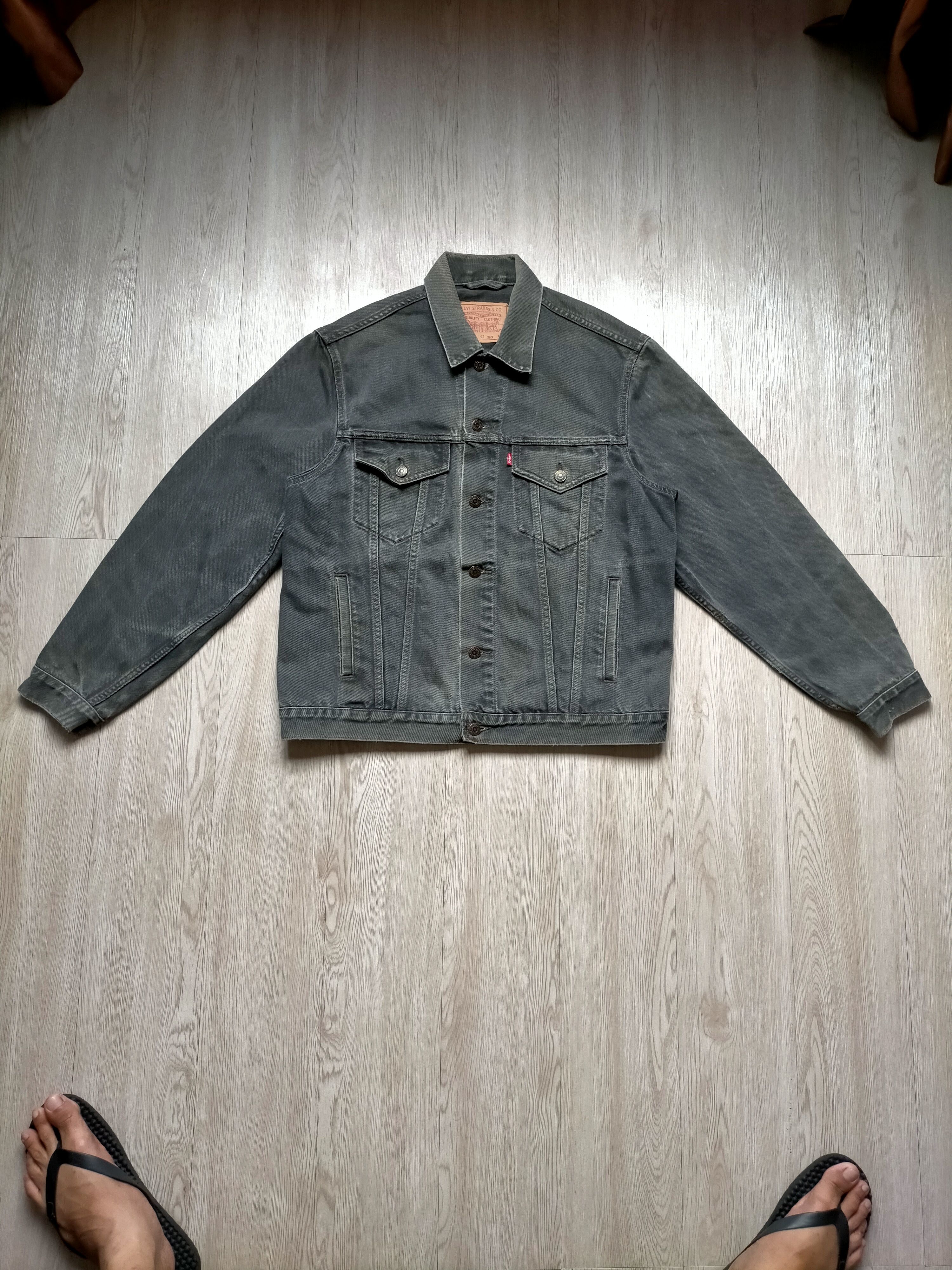 Levi's Vintage 90s Levis 503 Super Black Trucker Jacket Jeans Size US L / EU 52-54 / 3 - 12 Thumbnail
