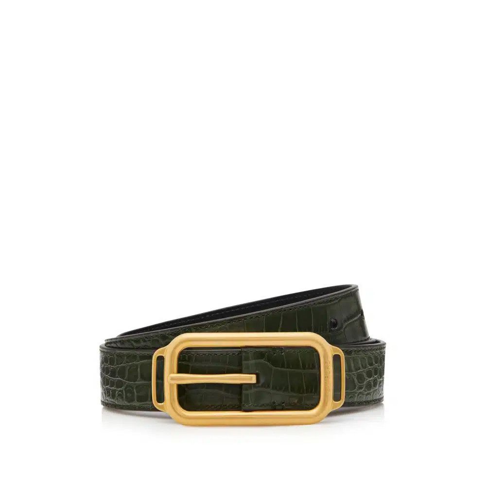 Tom Ford o1loc1c0225 TB293 Size: 100 / Leather Belt in Green Size 38 - 1 Preview