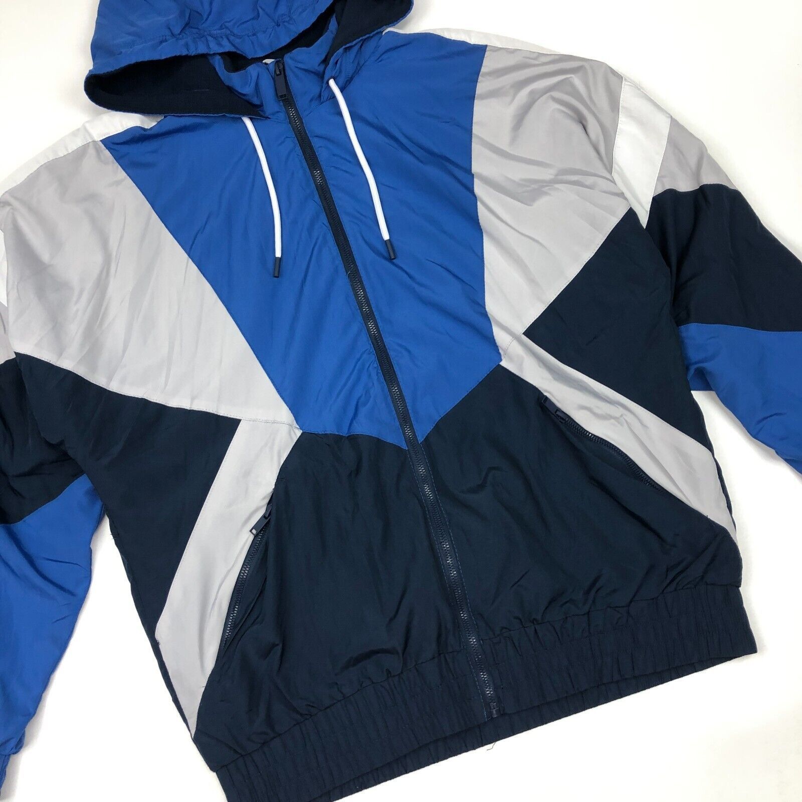 Bershka Bershka Blue/Grey windbreaker insulated jacket size medium Size US M / EU 48-50 / 2 - 2 Thumbnail