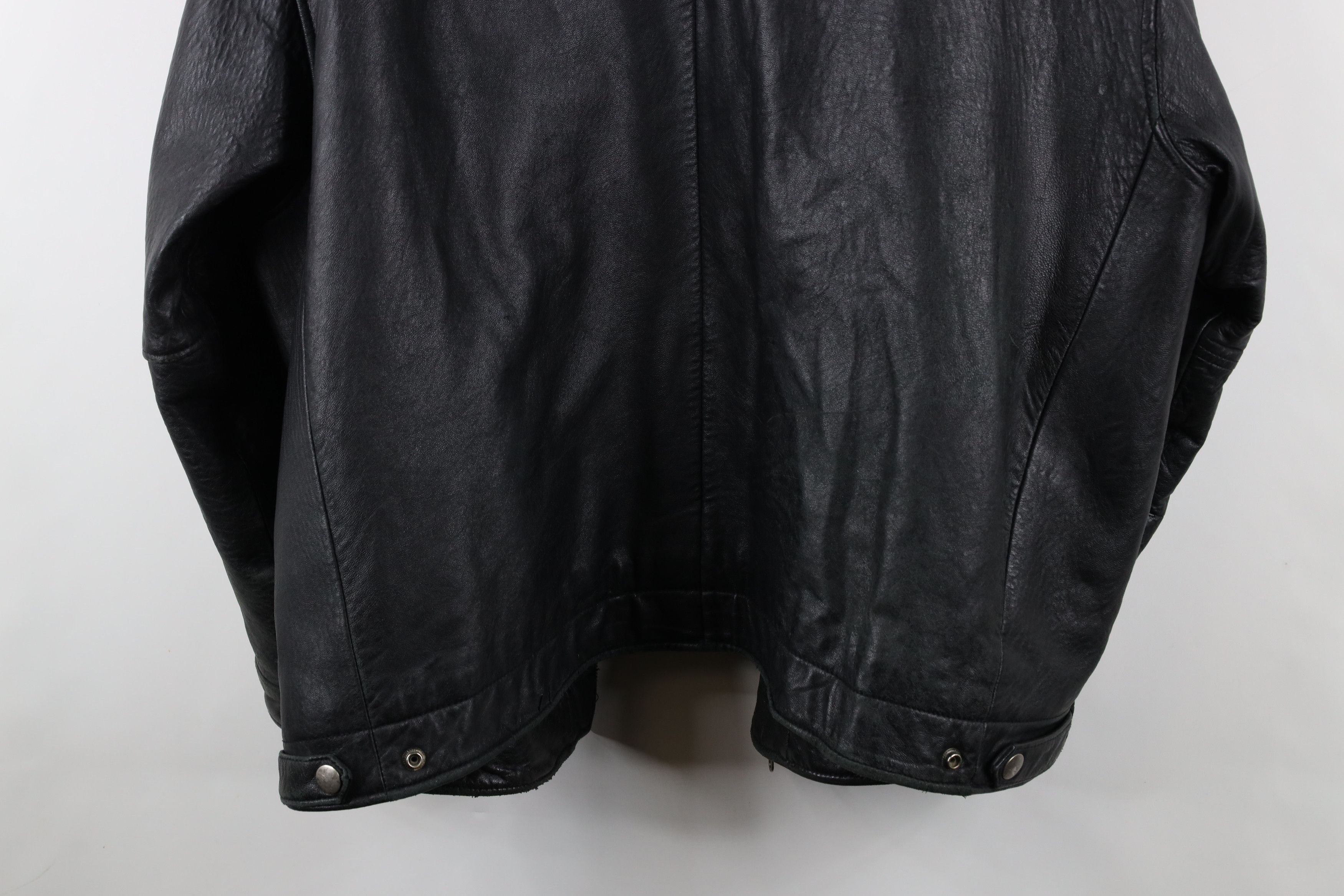 Vintage Vintage 90s Streetwear Quilted Leather Jacket Black AS IS Size US XXL / EU 58 / 5 - 14 Thumbnail