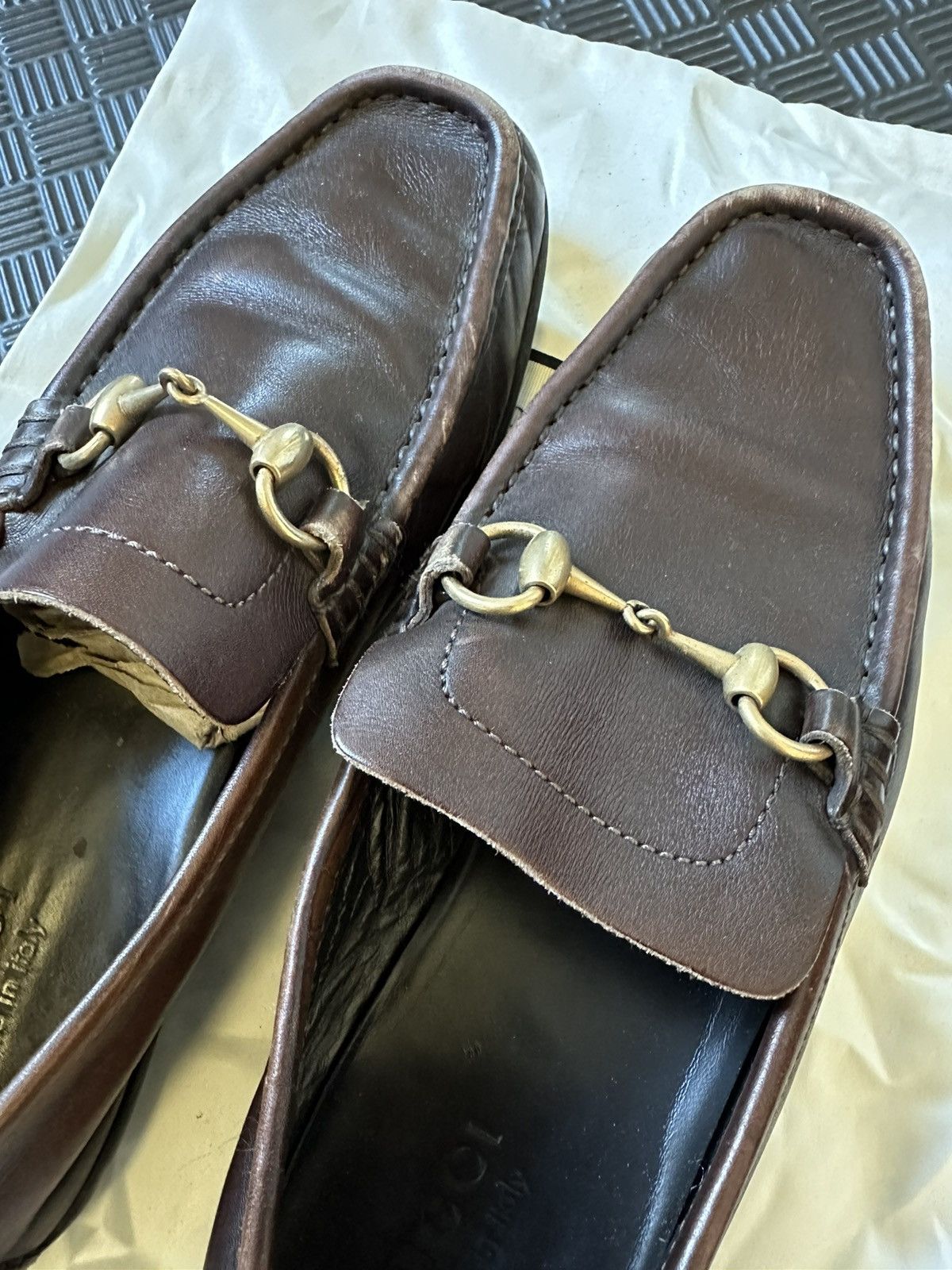 Gucci Brown Leather Gucci Drivers Size US 9 / EU 42 - 11 Thumbnail