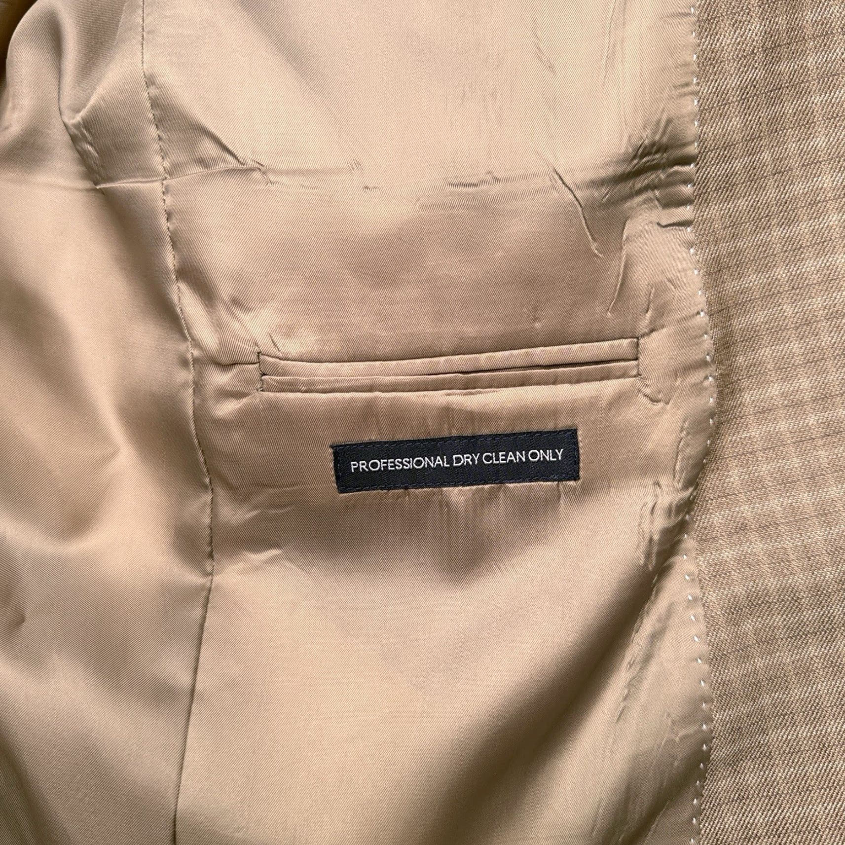 Tommy Hilfiger Tommy Hilfiger Blazer Suit Jacket 42R Brown Worsted Wool Check Double-Vented Notch Lapel Regular Fit Mens Size 42R - 5 Thumbnail