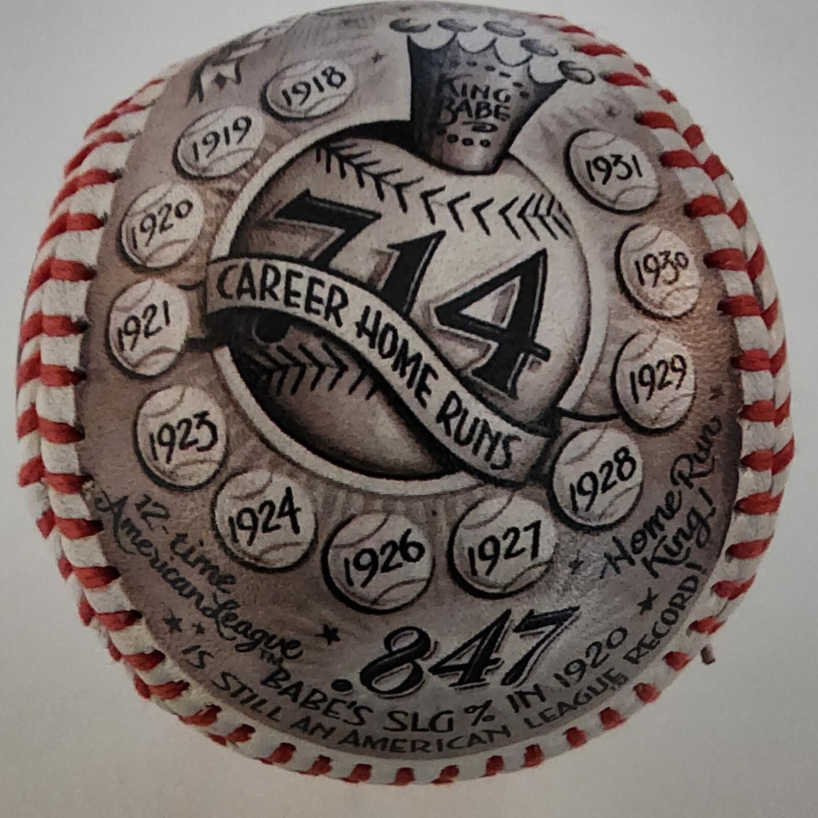 Other Babe Ruth Commemorative Baseball - Career Home Runs Design Size ONE SIZE - 2 Thumbnail