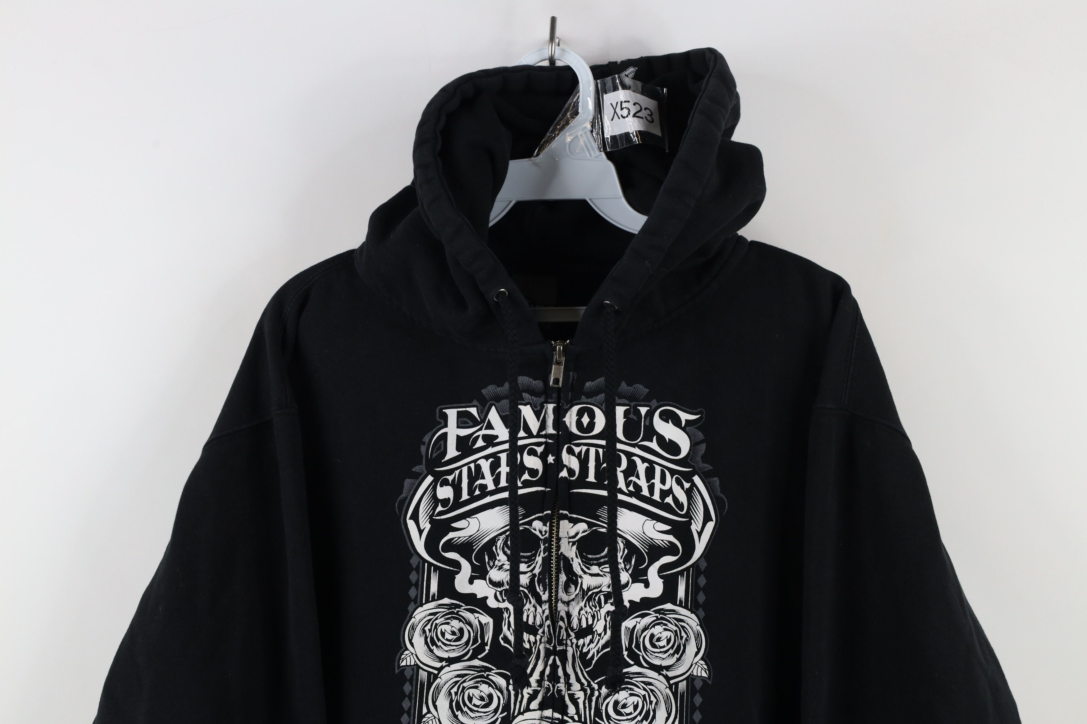 Famous Stars And Straps × Vintage Vintage Famous Stars and Straps Skull Rose Full Zip Hoodie Size US M / EU 48-50 / 2 - 2 Thumbnail