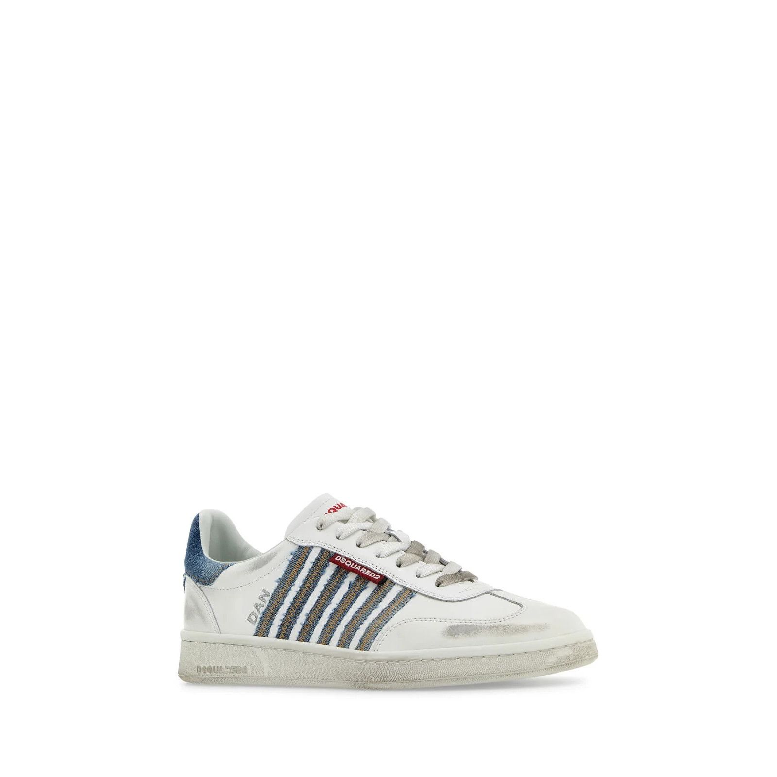 Dsquared2 DSQUARED2 Boxer White Leather Sneakers New And Authentic (Me Size US 10.5 / EU 43-44 - 2 Thumbnail