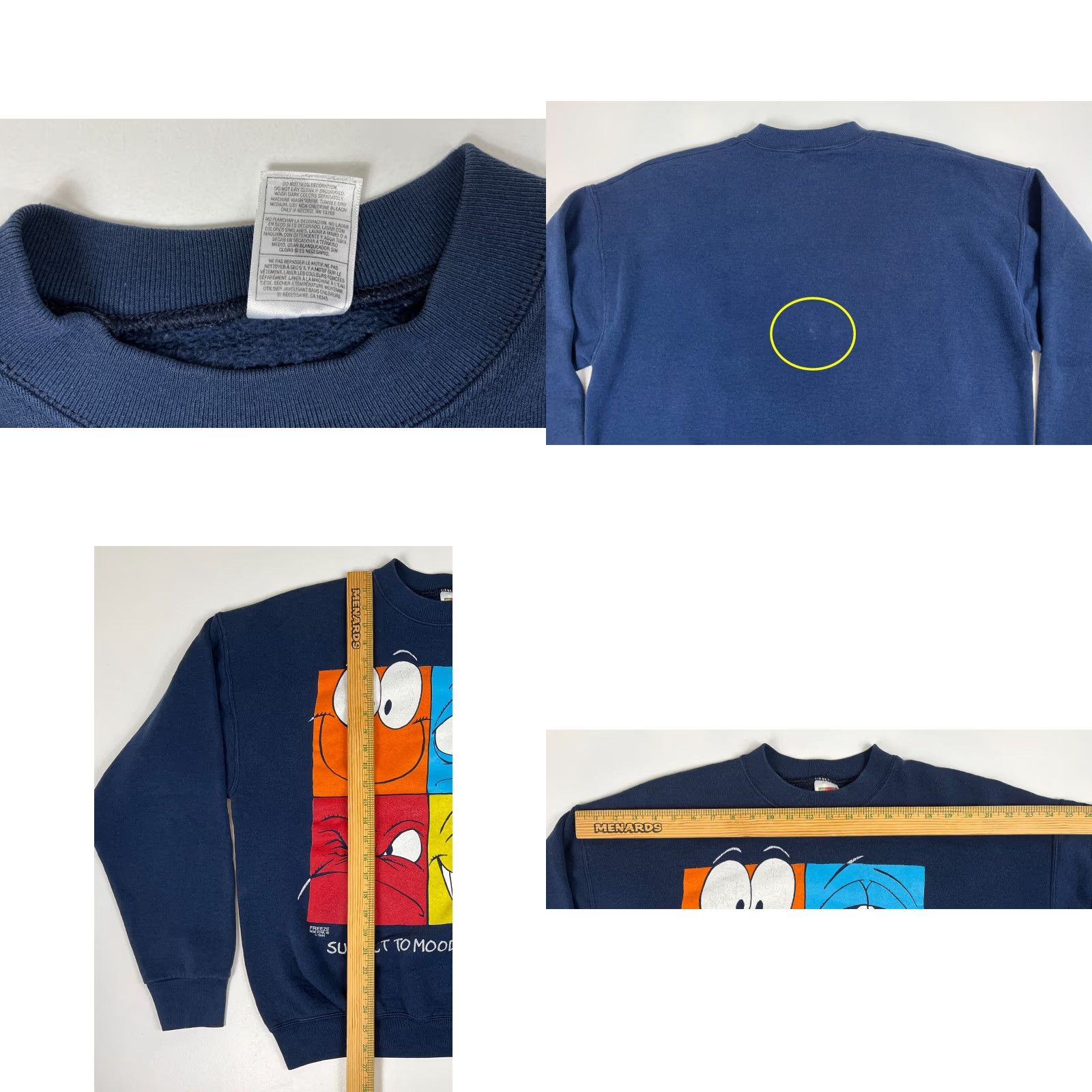 Fruit Of The Loom Men's Vintage 1996 Crewneck Sweatshirt XL Navy Blue Fruit of the Loom 50/50 1996 Graphic Print 90s Gene rics Mens Size US XL / EU 56 / 4 - 8 Thumbnail