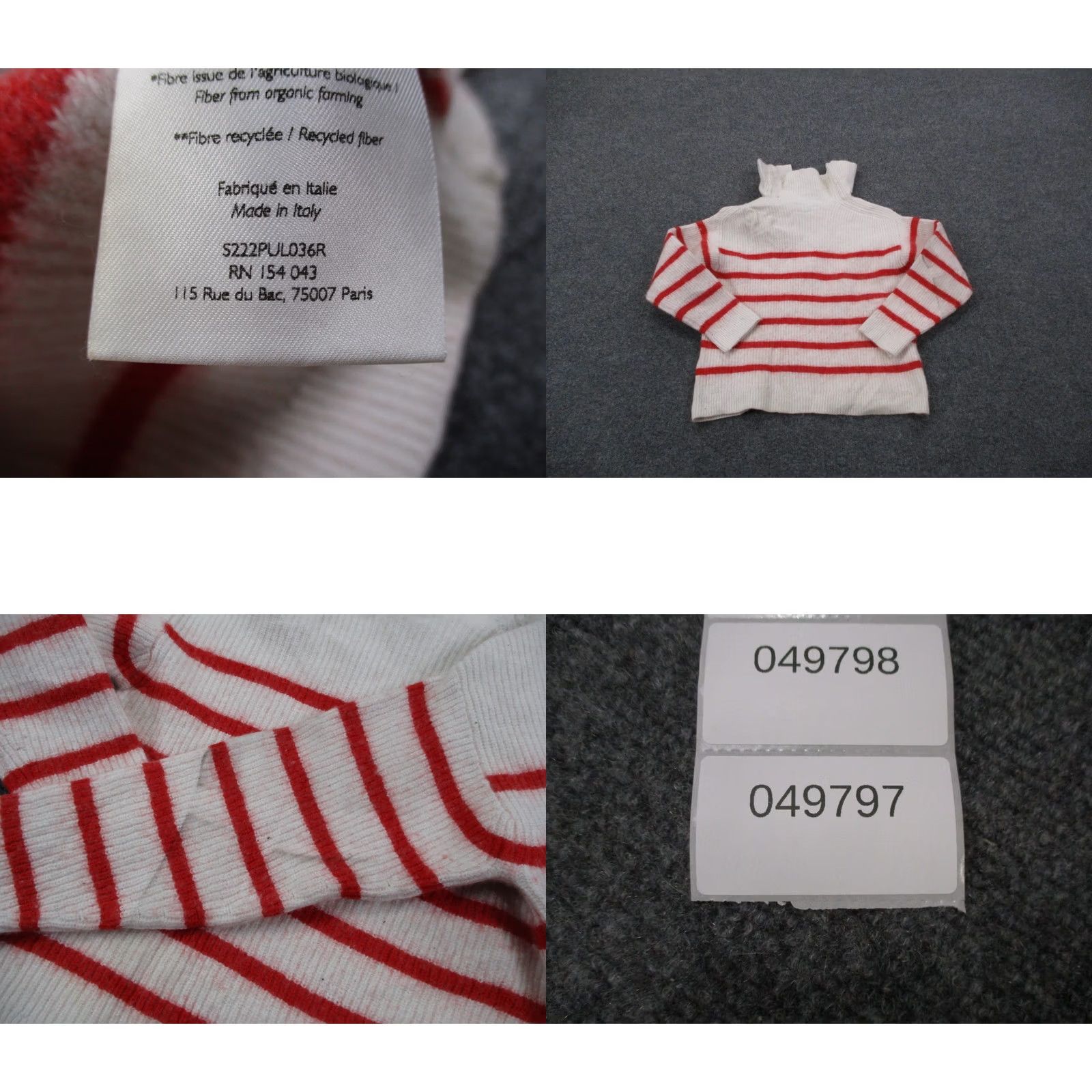 Vintage La Maille Sezane Sweater Womens XS White Striped Wool Classic Sezane Pullover Knit Shirt Womens XS White Striped Wool Classic Size XS / US 0-2 / IT 36-38 - 8 Thumbnail
