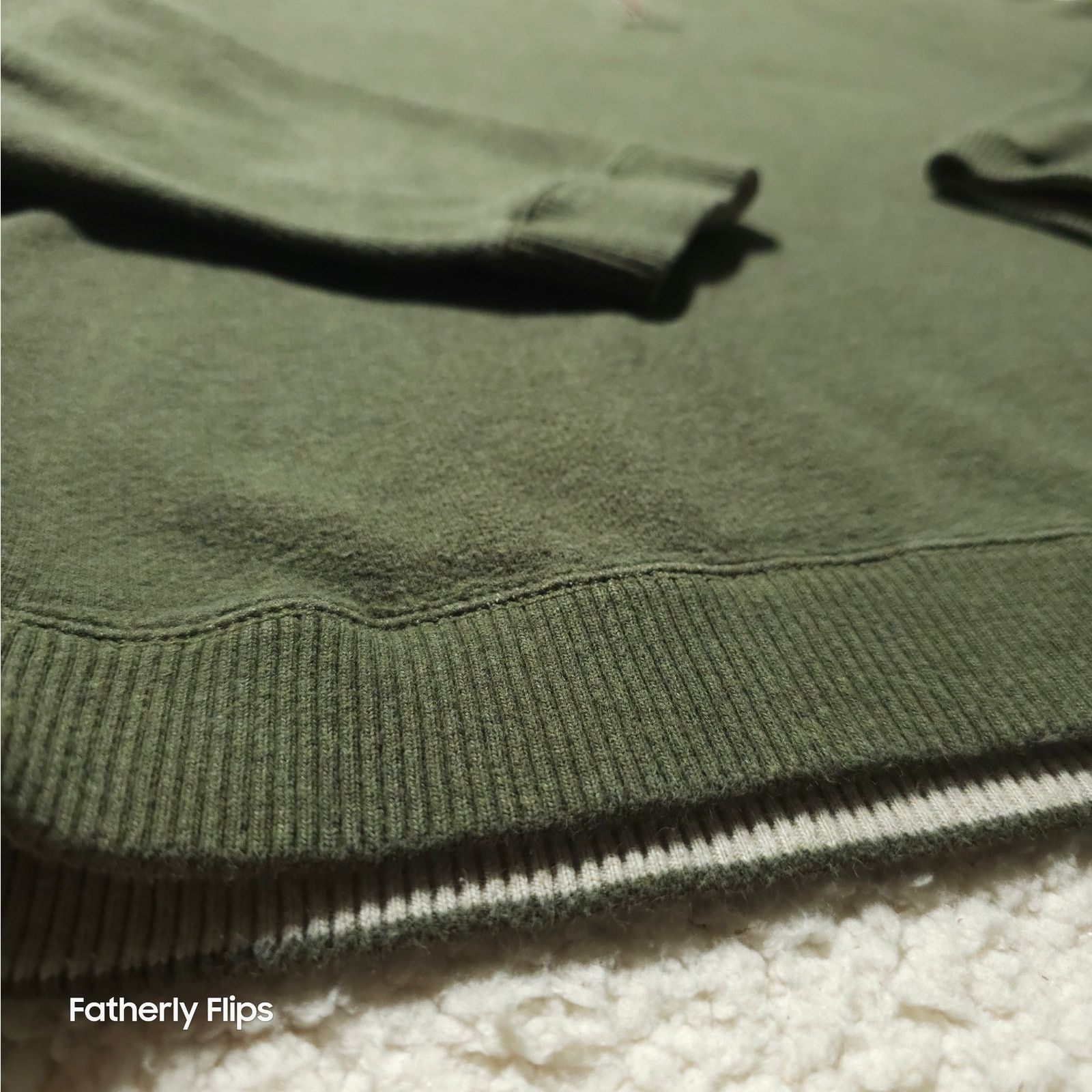 Tommy Bahama Tommy Bahama XL Ribbed Quarter Zip Olive Green Sweater Size US XL / EU 56 / 4 - 5 Thumbnail