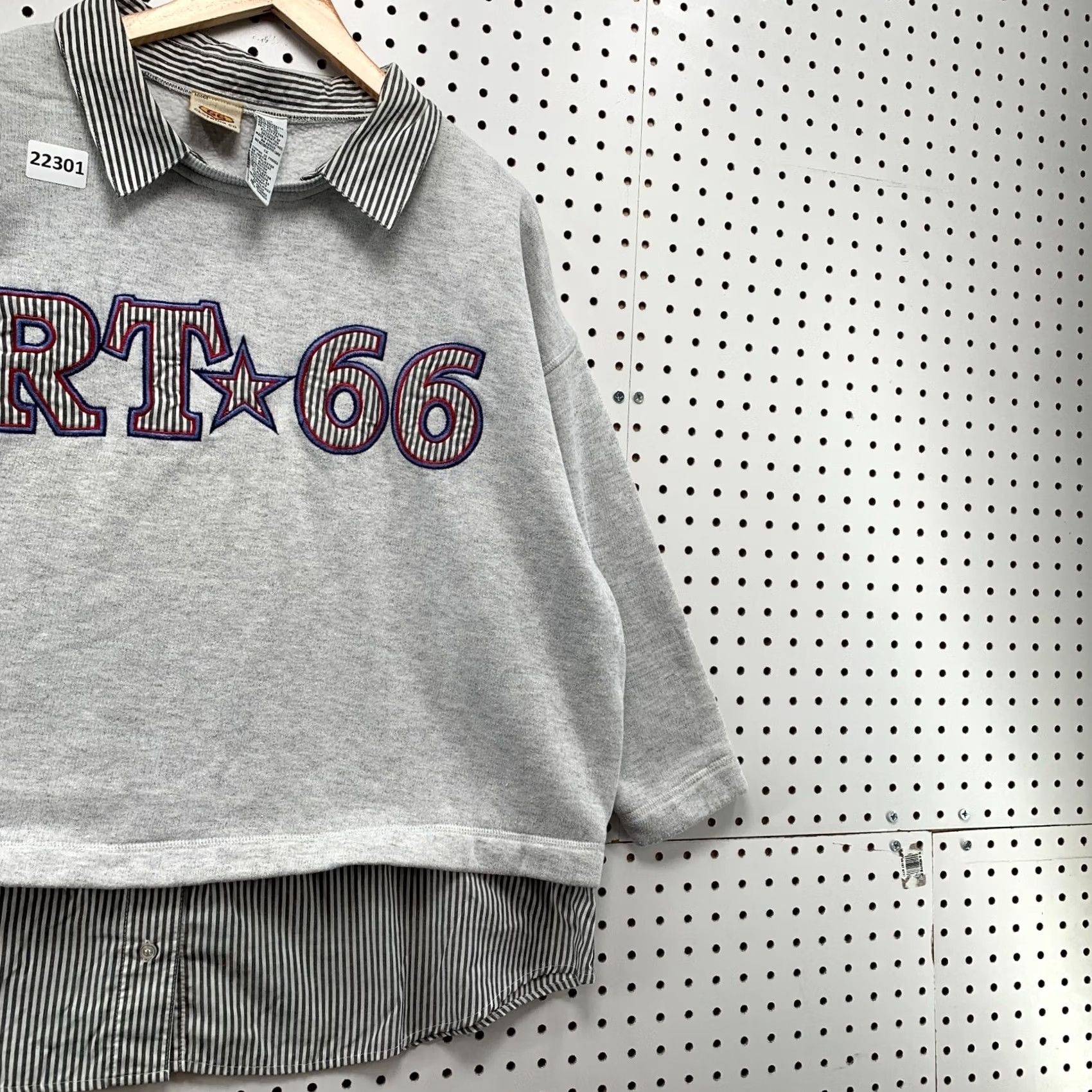 Route 66 VINTAGE Route 66 Shirt Womens 1X Gray Collared Sweatshirt Plus Size 5x30 Pullover Size XL / US 12-14 / IT 48-50 - 4 Thumbnail