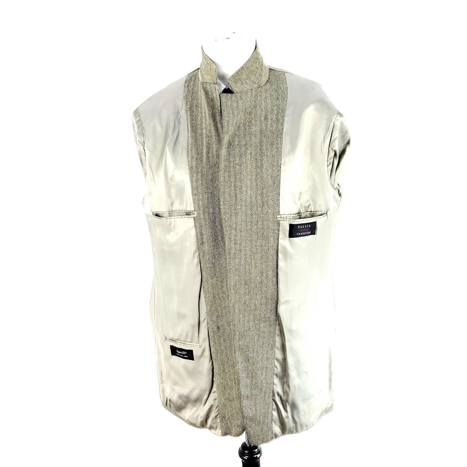Tallia Tallia Nordstrom Super 100s Worsted Wool Silk 2 Button Sport Size 46L - 10 Thumbnail