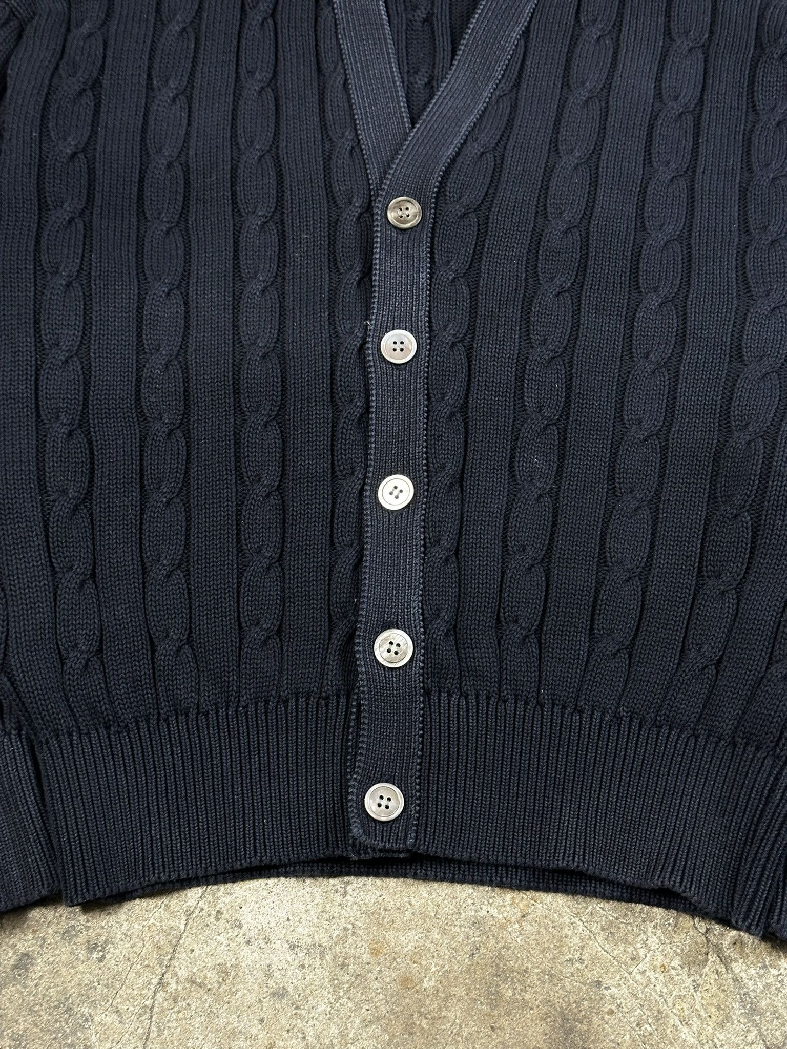 Comme des Garçons Homme archive cardigan 90s Comme des Garcons Homme Cable Archive Knit Cardigan Navy