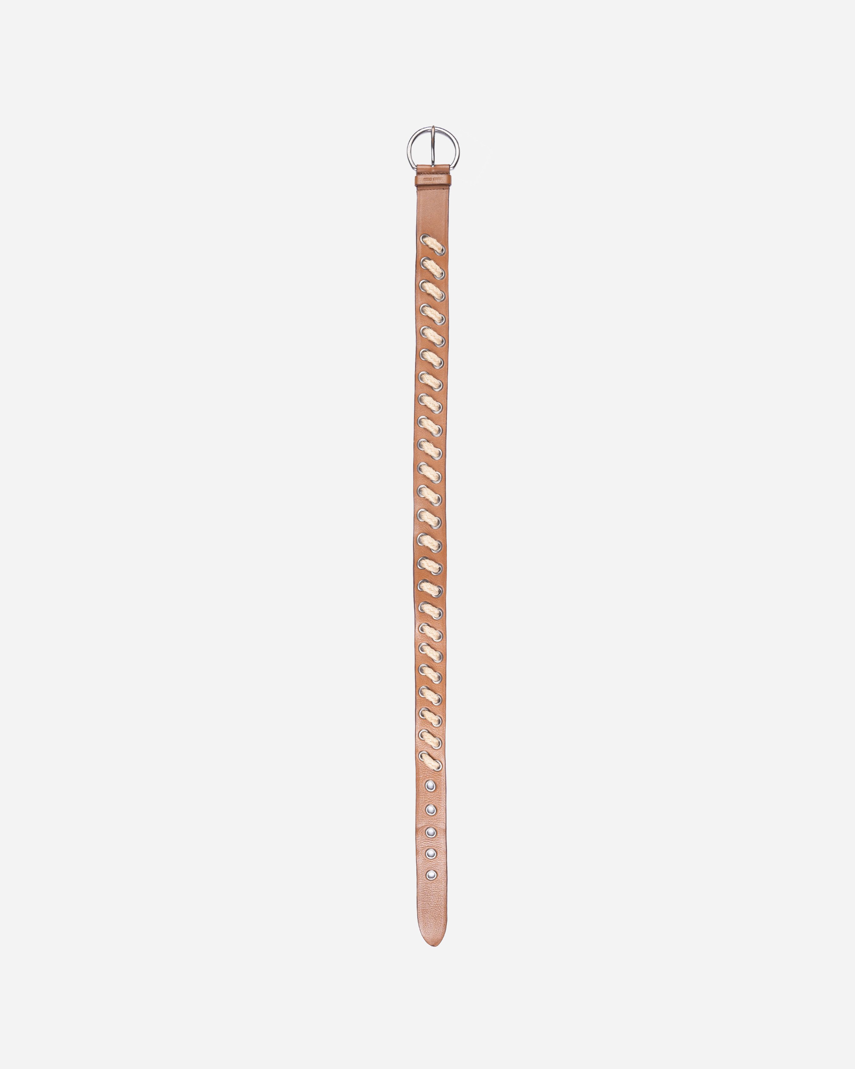 Miu Miu Miu Miu Rope Leather Belt Size 34 - 2 Thumbnail