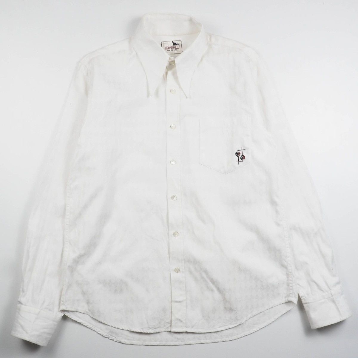 image of Designer Gangsterville Diamond Shirt in White, Men's (Size Small)