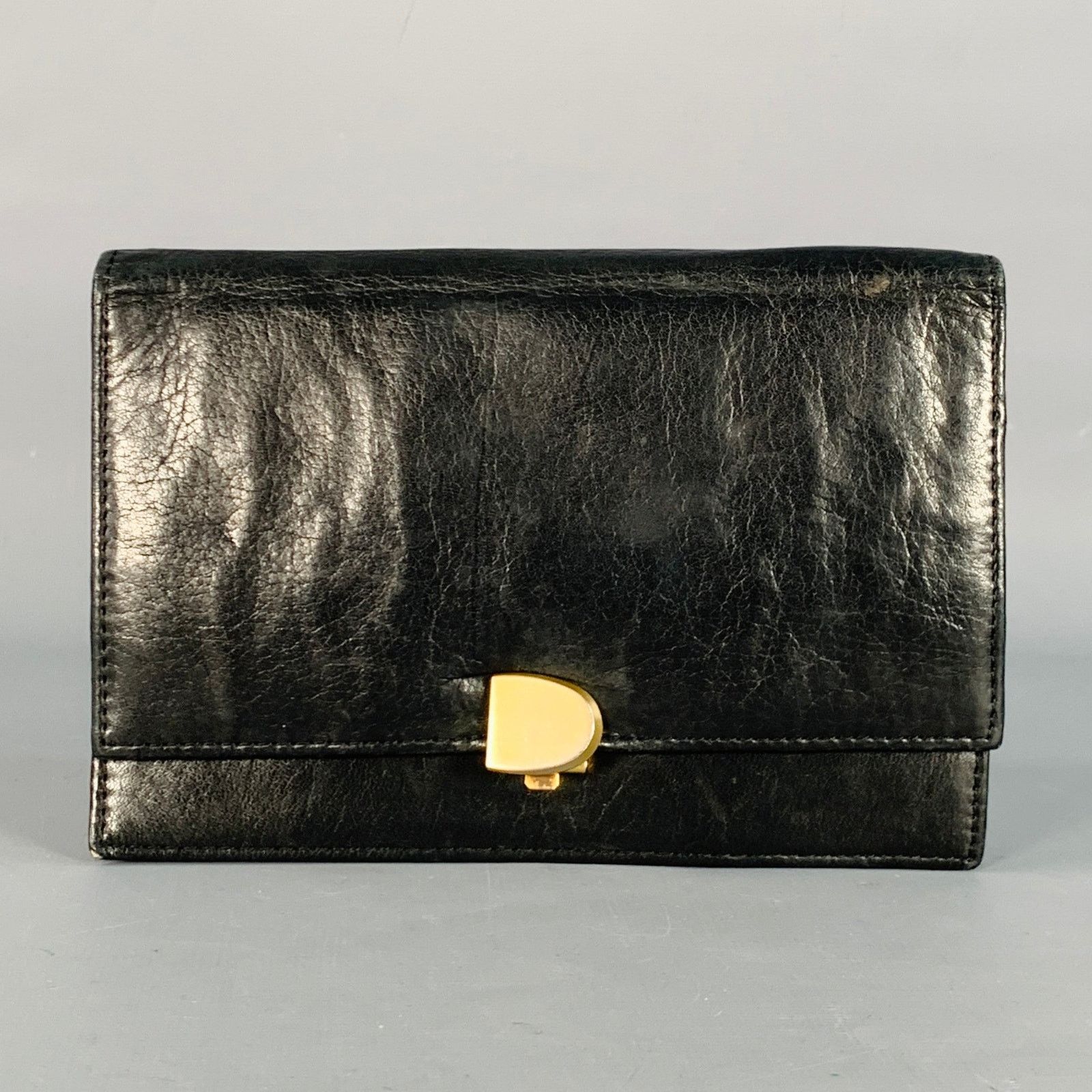 Donna Karan DONNA KARAN Black Gold Leather Wallet Size ONE SIZE - 1 Thumbnail
