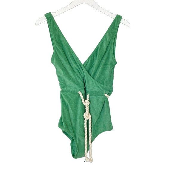 Lisa Marie Fernandez Lisa Marie Fernandez Yasmin Green Terry Cloth One Piece Swim Size S / US 4 / IT 40 - 4 Thumbnail
