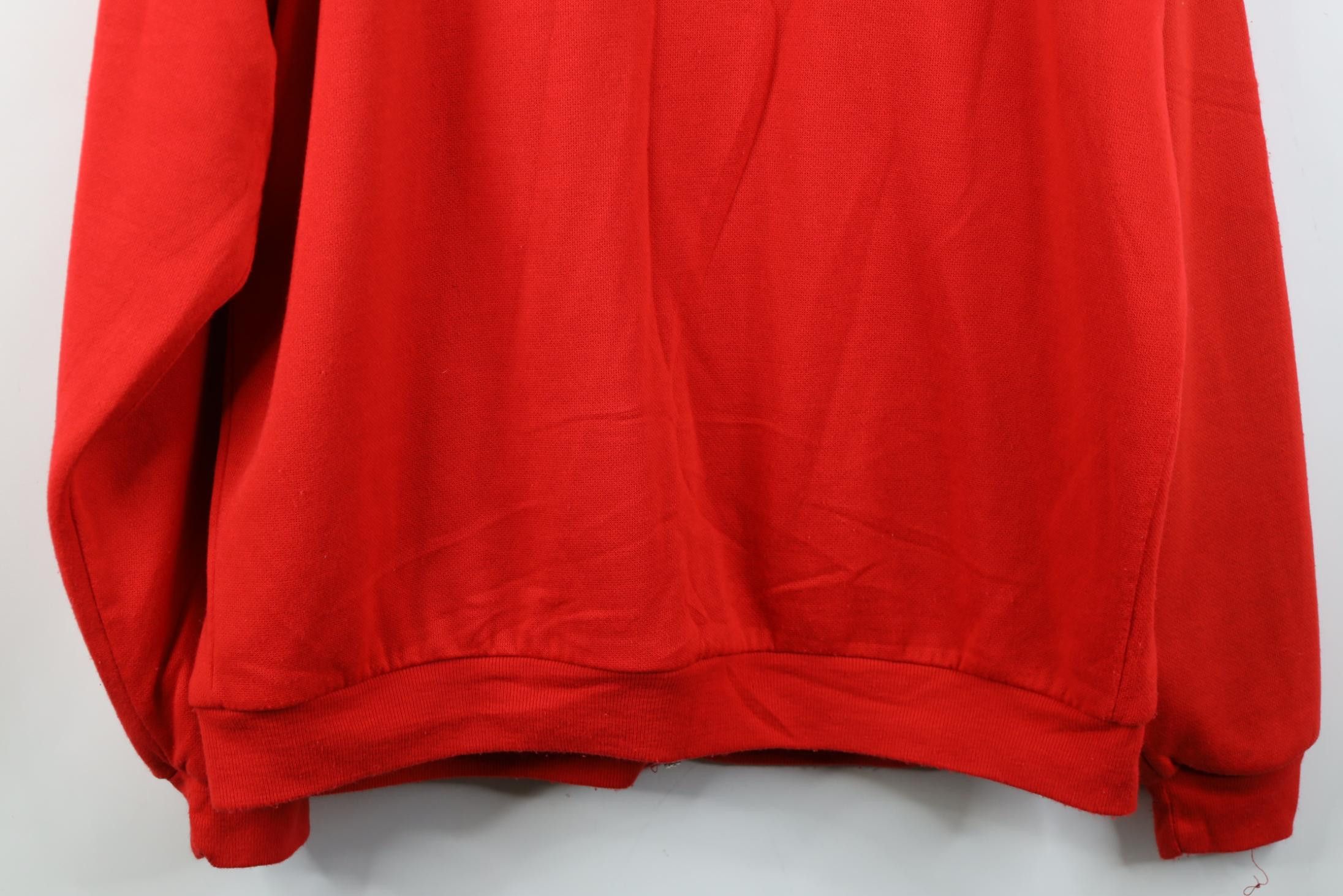 Vintage Vintage 90s Streetwear Waffle Knit Sweatshirt Jacket Red USA Size US XL / EU 56 / 4 - 12 Thumbnail