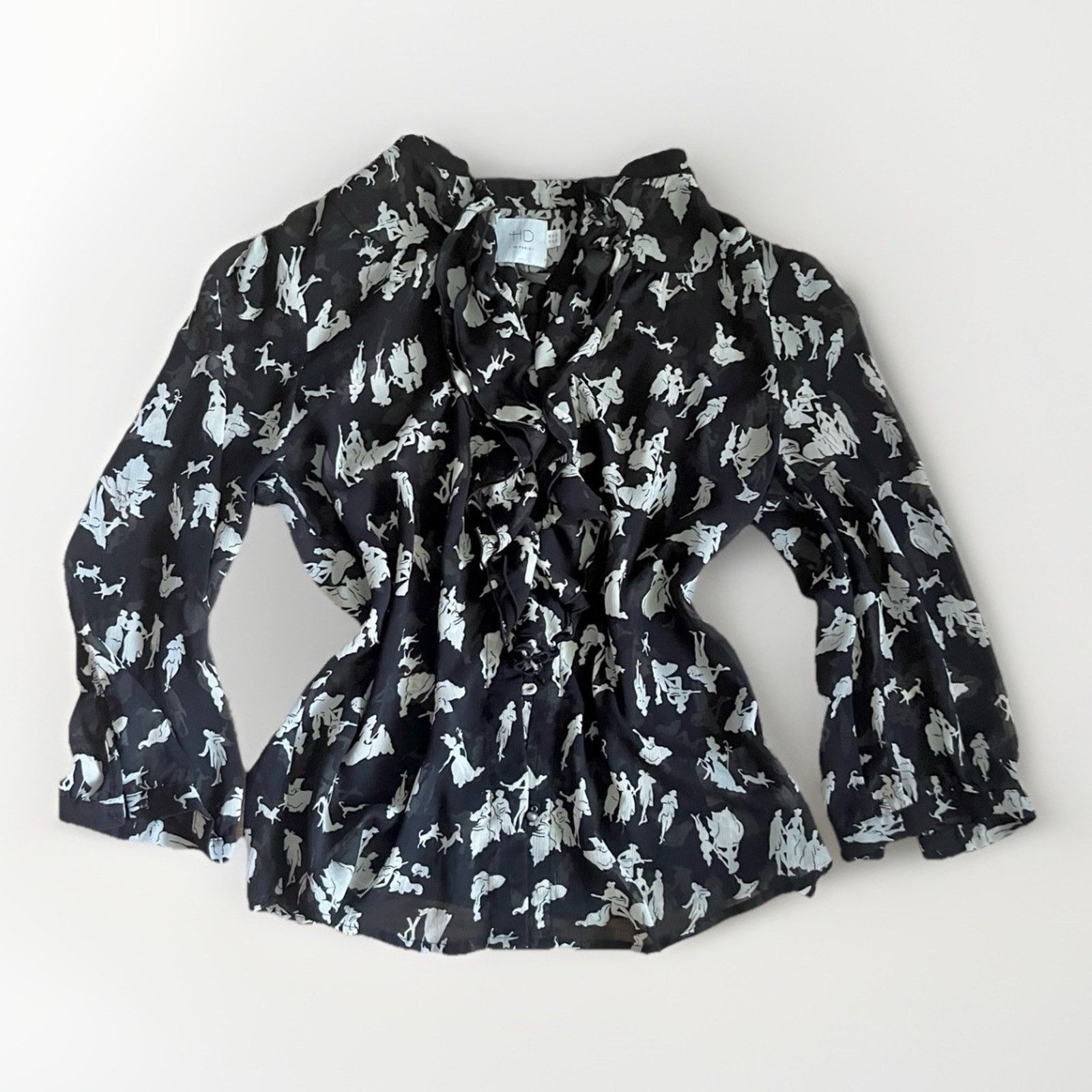 Anthropologie HD in Paris Anthropologie Black White Chiffon Blouse Size 8 Size M / US 6-8 / IT 42-44 - 1 Thumbnail