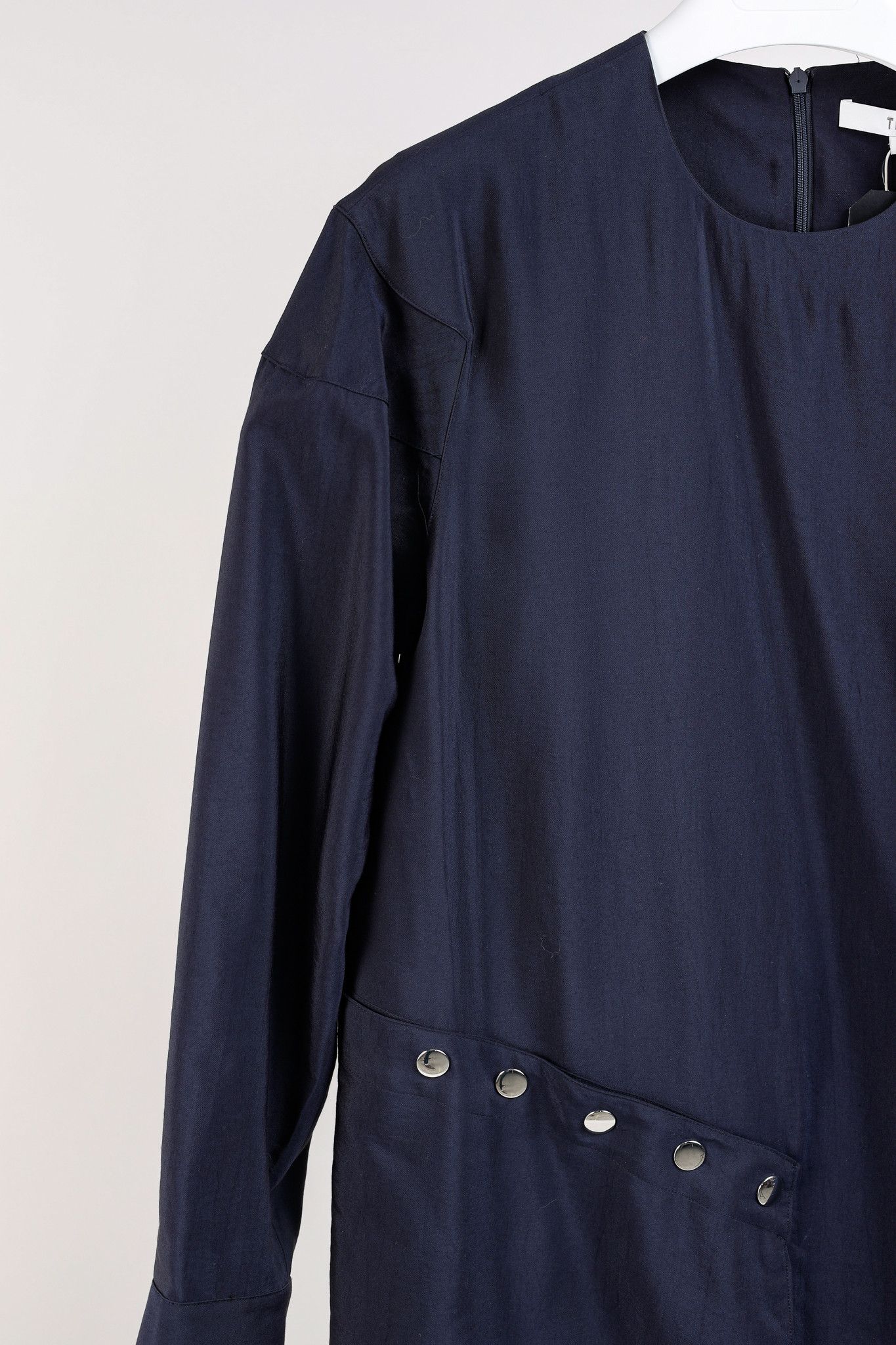Tibi Tibi Asymmetric Flap Snap Detail Midnight Navy Maxi Dress Size S / US 4 / IT 40 - 5 Thumbnail