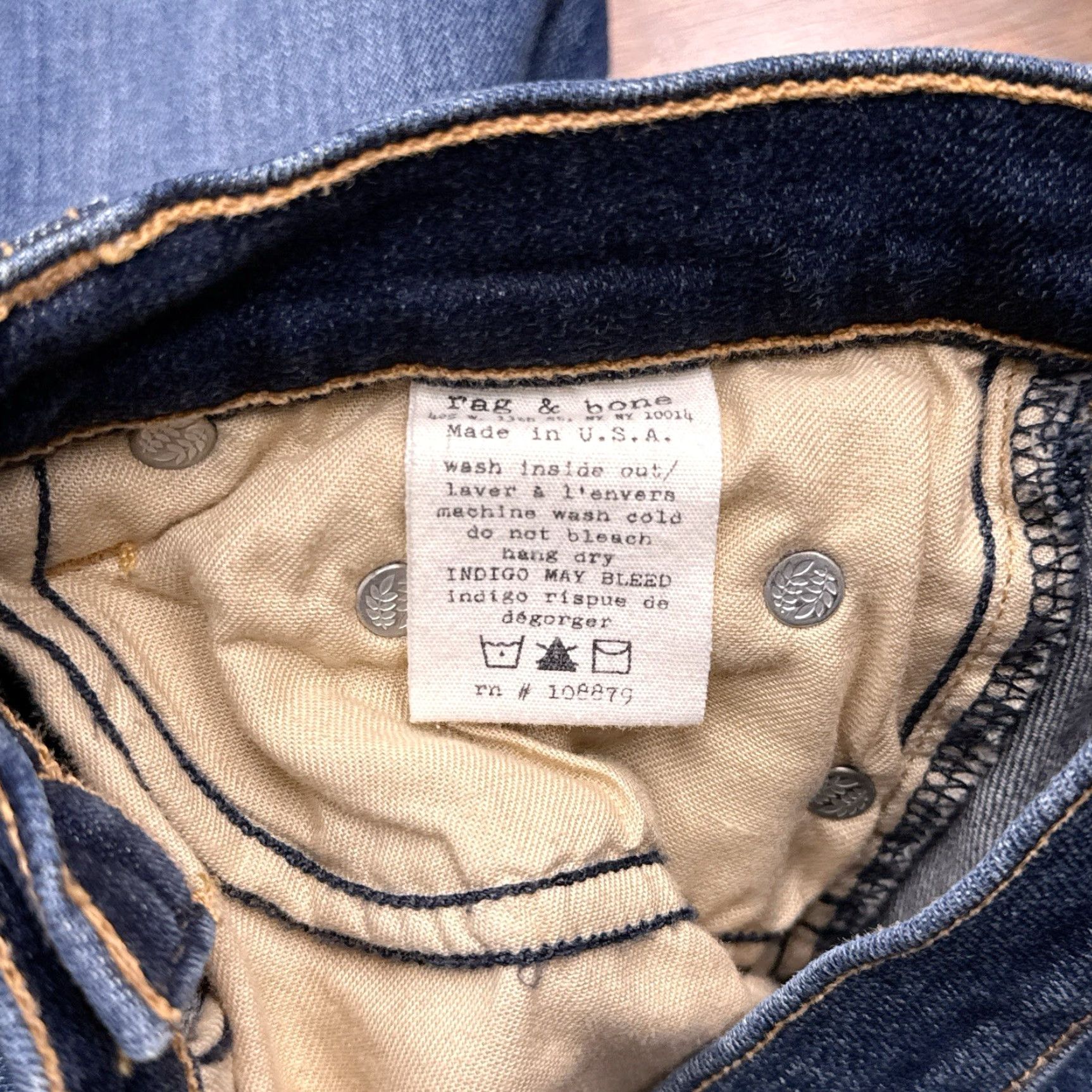 Rag & Bone Rag & Bone Capri Jeans Womens 25 Distressed Stretch Slim Blue Denim 5-Pocket City USA 26.5in Inseam Vintage No Size 42" / US 20 - 6 Thumbnail