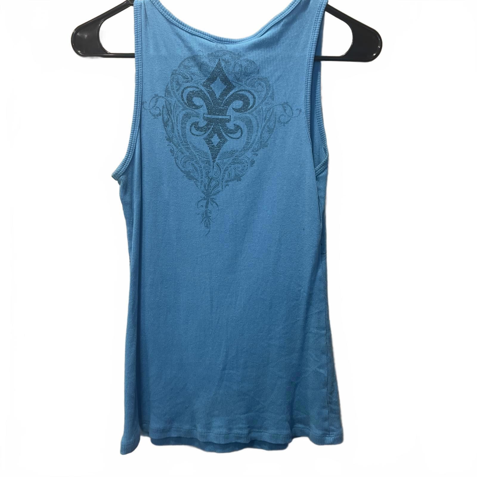 Other Katydid Blue Sleeveless Tank Top with Decorative Print Size M / US 6-8 / IT 42-44 - 2 Thumbnail