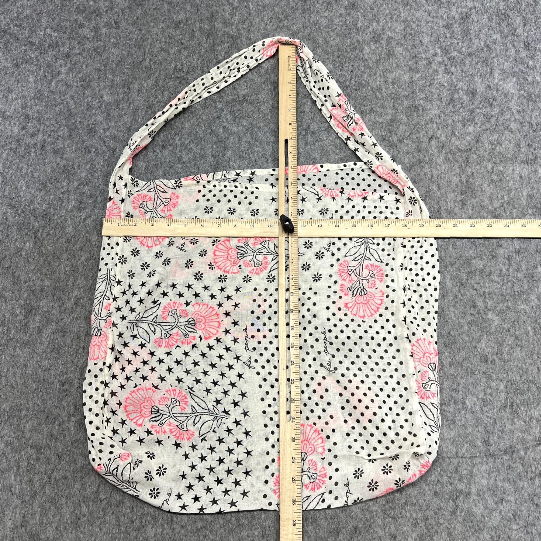 Free People Free People Tote Bag Womens Medium White Floral Cotton Lightweight Casual Preppy Size ONE SIZE - 6 Thumbnail