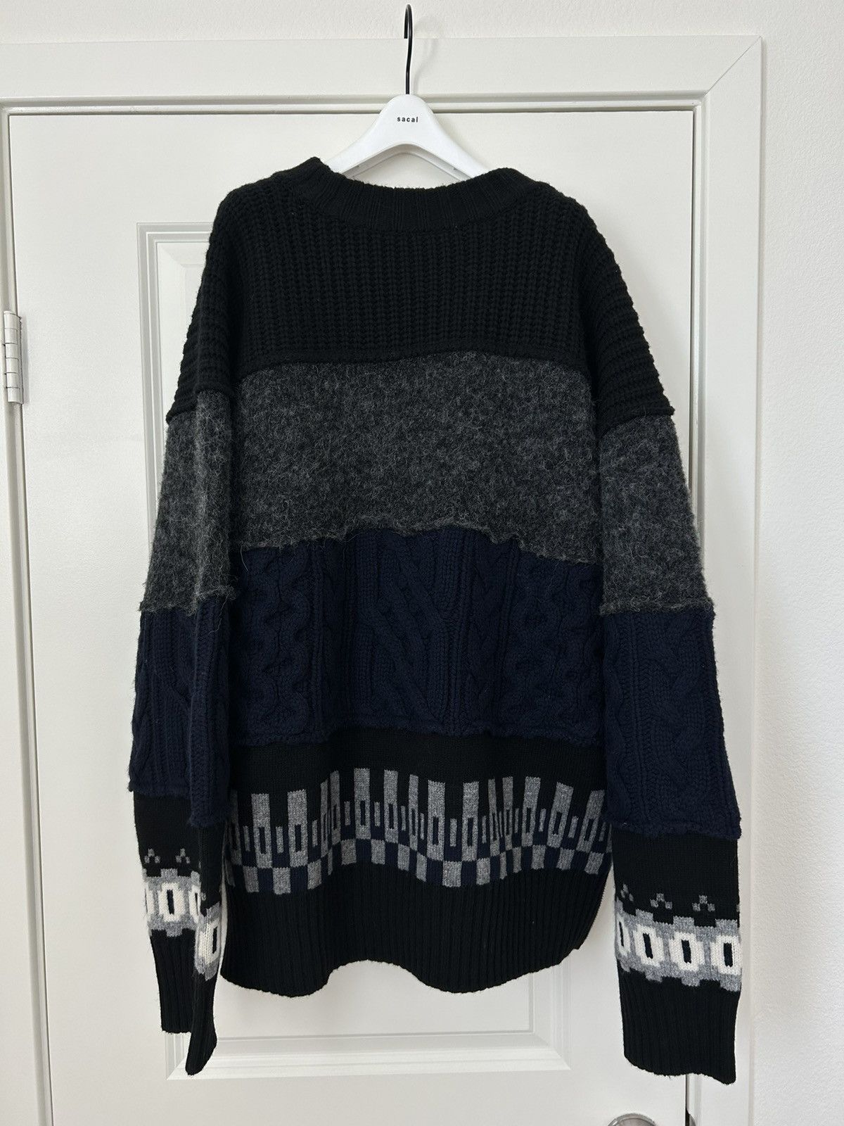 Sacai Sacai cut and sew paneled sweater Size US L / EU 52-54 / 3 - 1 Thumbnail
