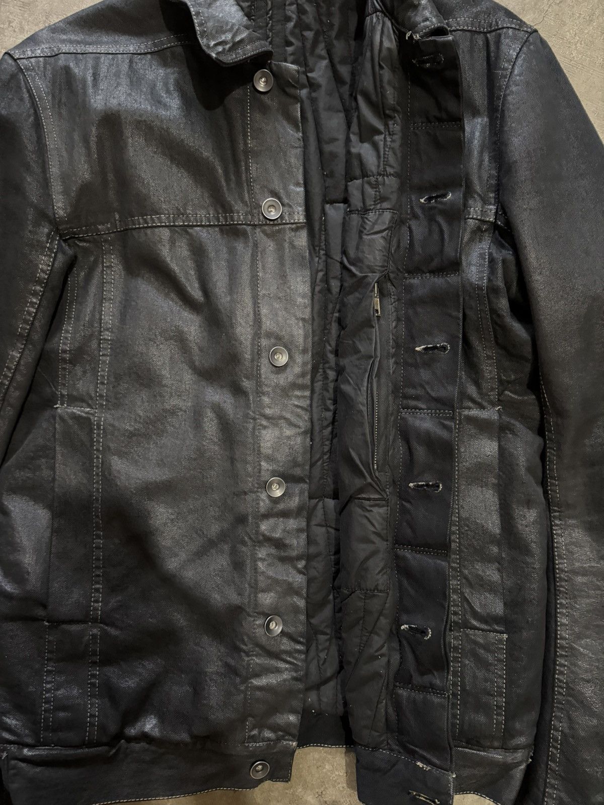 Rick Owens Drkshdw Rick Owens DRKSHDW AW15 SPHINX Wax Denim Padded Work Jacket Size US M / EU 48-50 / 2 - 3 Thumbnail