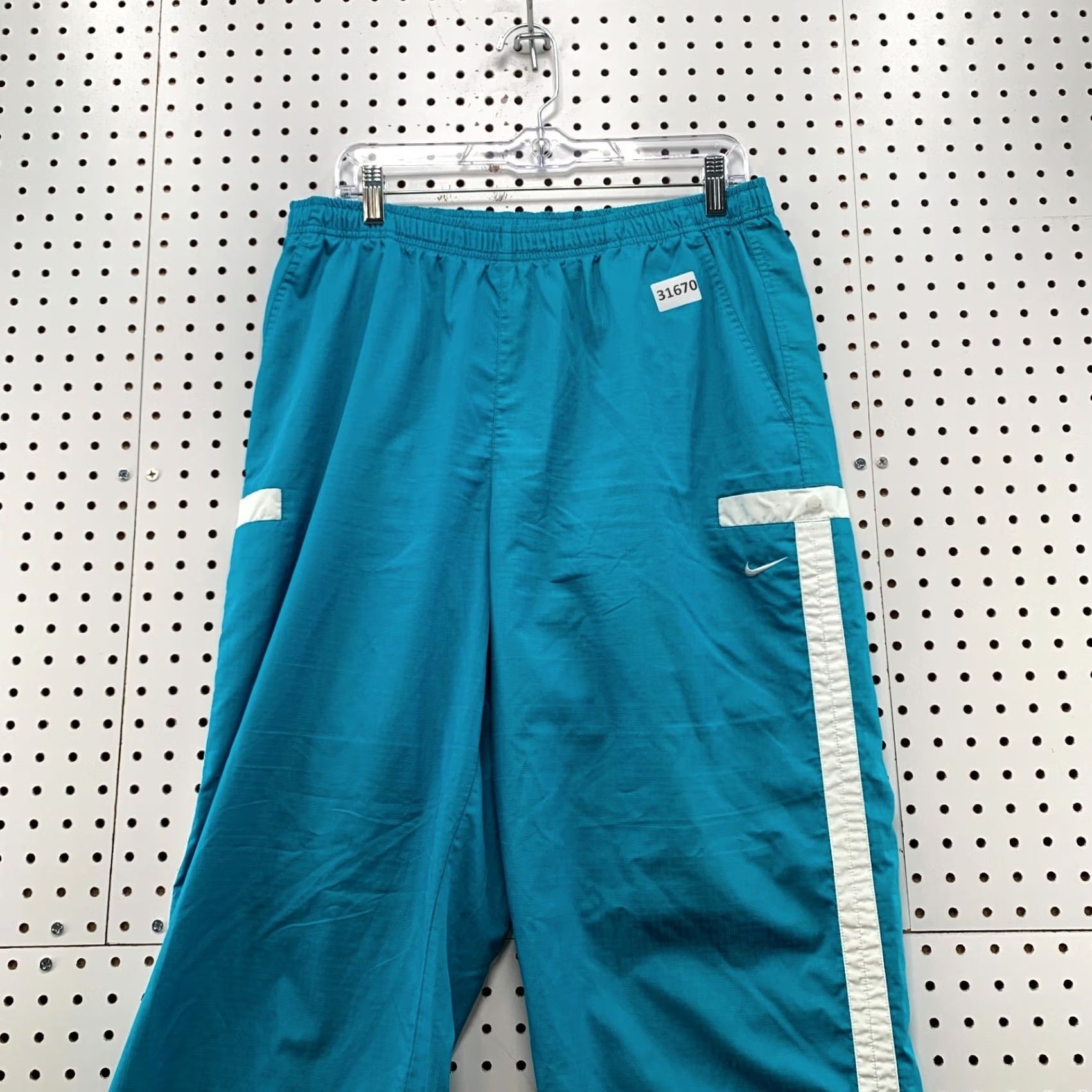 Nike Vintage Nike Pants Womens XL Teal Swoosh Windbreaker Fits 31x32 Size 40" / US 18 - 6 Thumbnail
