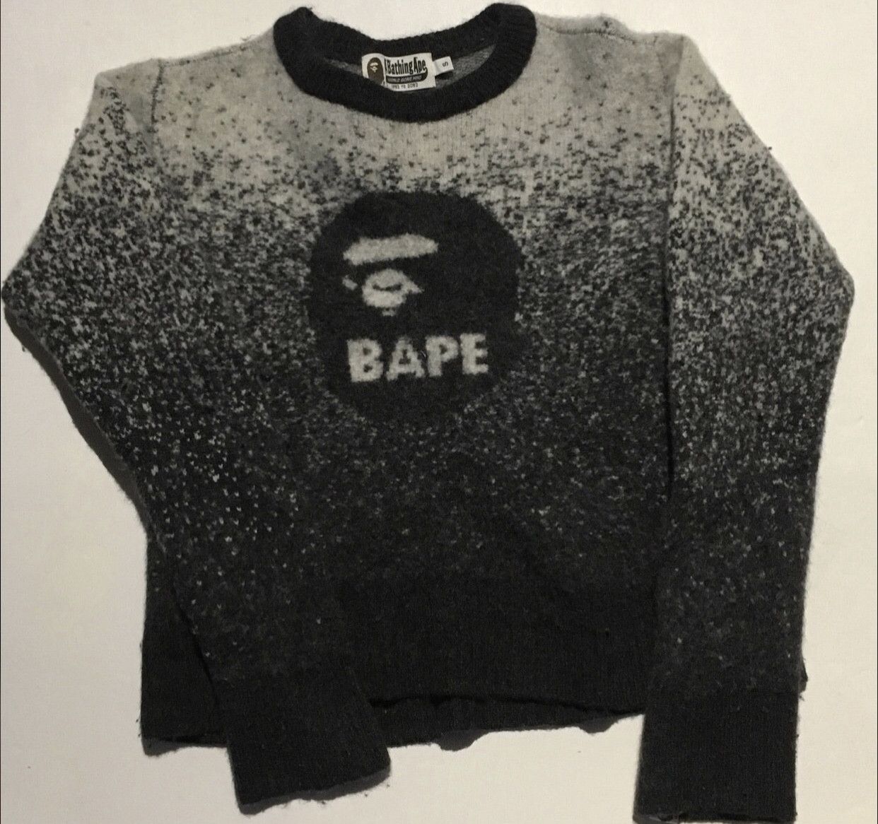 image of Bape Crew Neck Sweater in Black, Men's (Size XS)