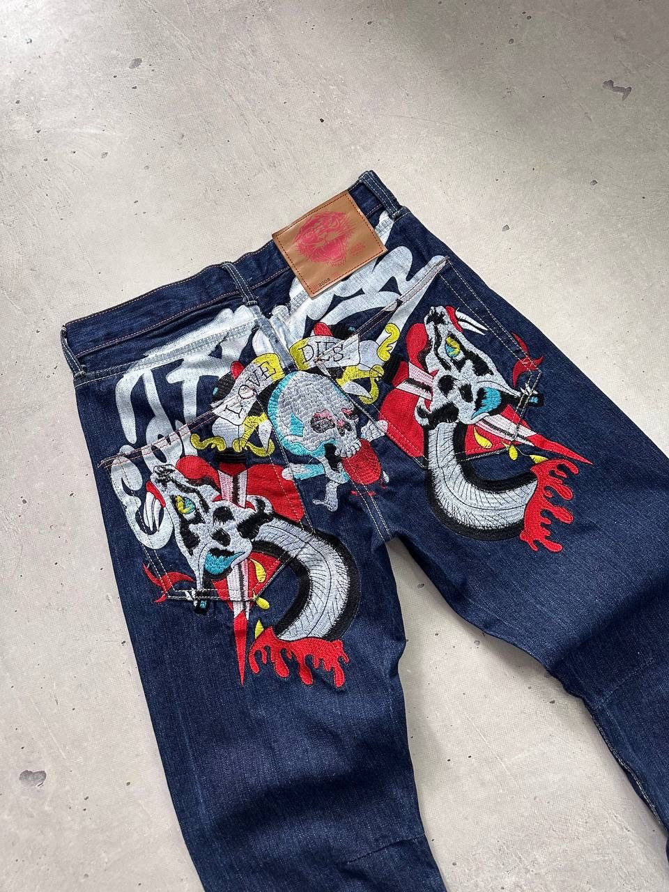 Ed Hardy Ed Hardy x Christian Audigier Jeans 34x32 Skull Denim Y2K Size US 34 / EU 50 - 3 Thumbnail