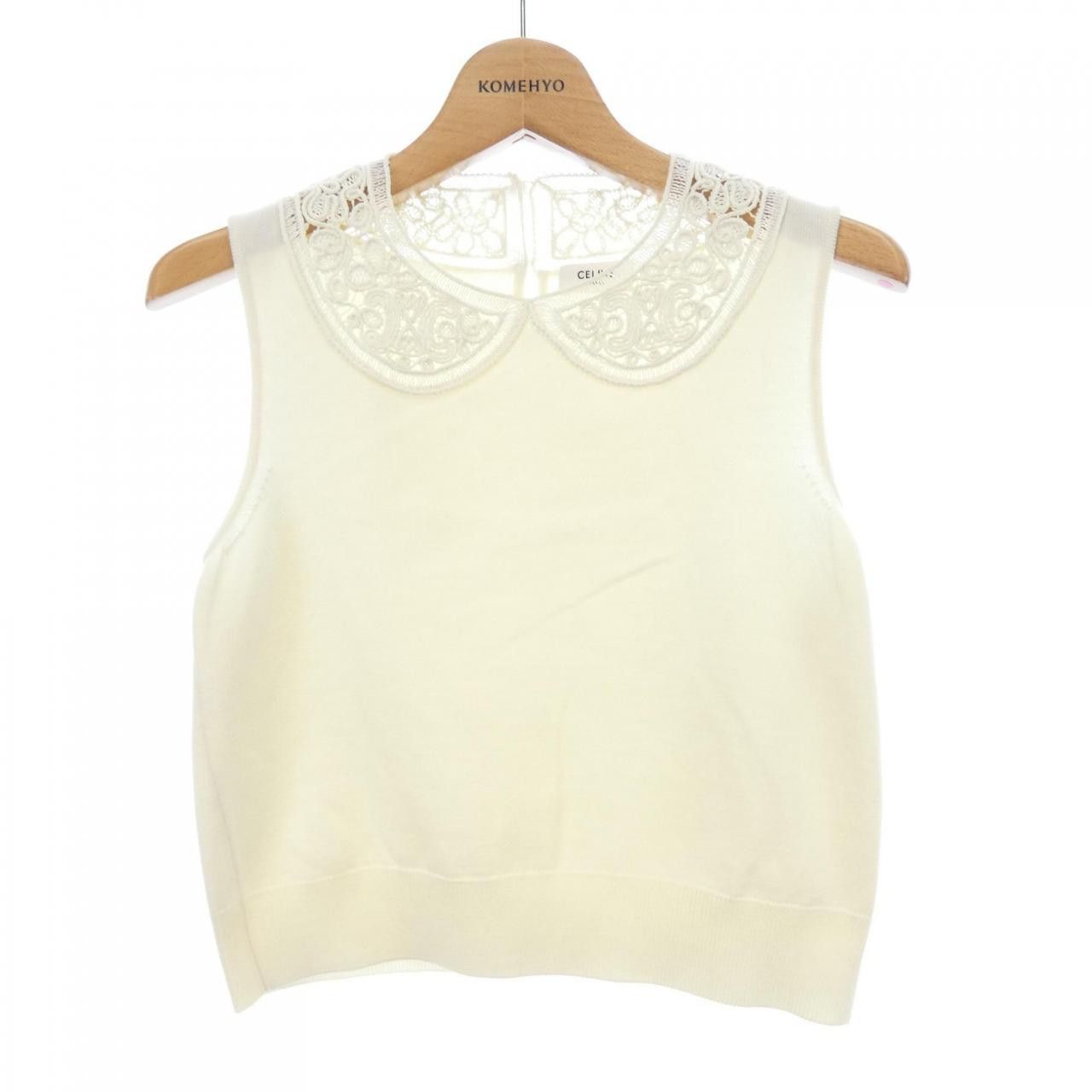 Celine Celine CELINE Cornely Collar Top Textile Tops RY0420H11 DUTY FREE for USA Size ONE SIZE - 1 Thumbnail