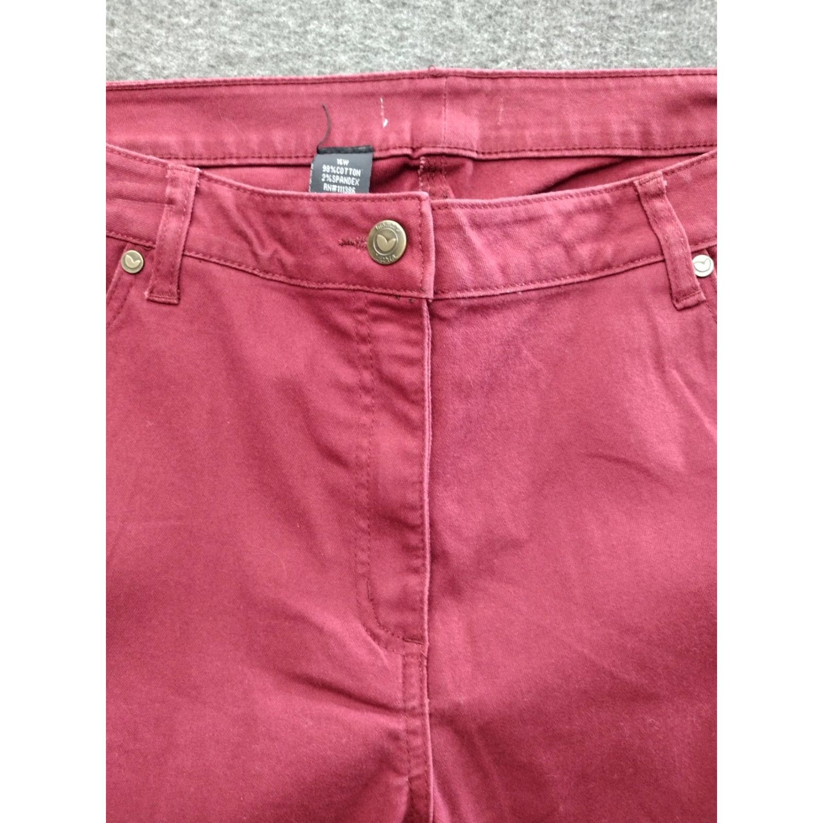 Vintage Woman Within Jeans Women's Tapered High Rise Stretch Light Red Size 16W Size 38" / US 16 / IT 52 - 3 Thumbnail