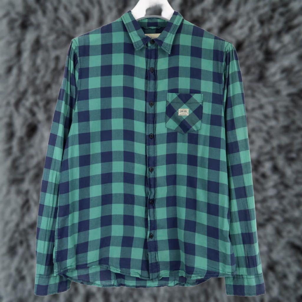 Vintage DENIM & SUPPLY RALPH LAUREN Shirt Men's LARGE Blue Check Patched Pockets Shirt Size US L / EU 52-54 / 3 - 1 Thumbnail