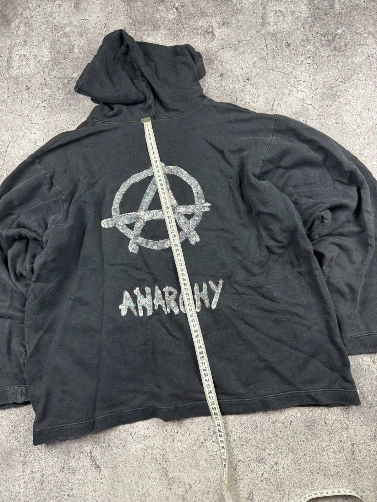 Vintage Vintage Y2K Faded Black Anarchy boxy hoodie Avant garde Size US M / EU 48-50 / 2 - 9 Thumbnail