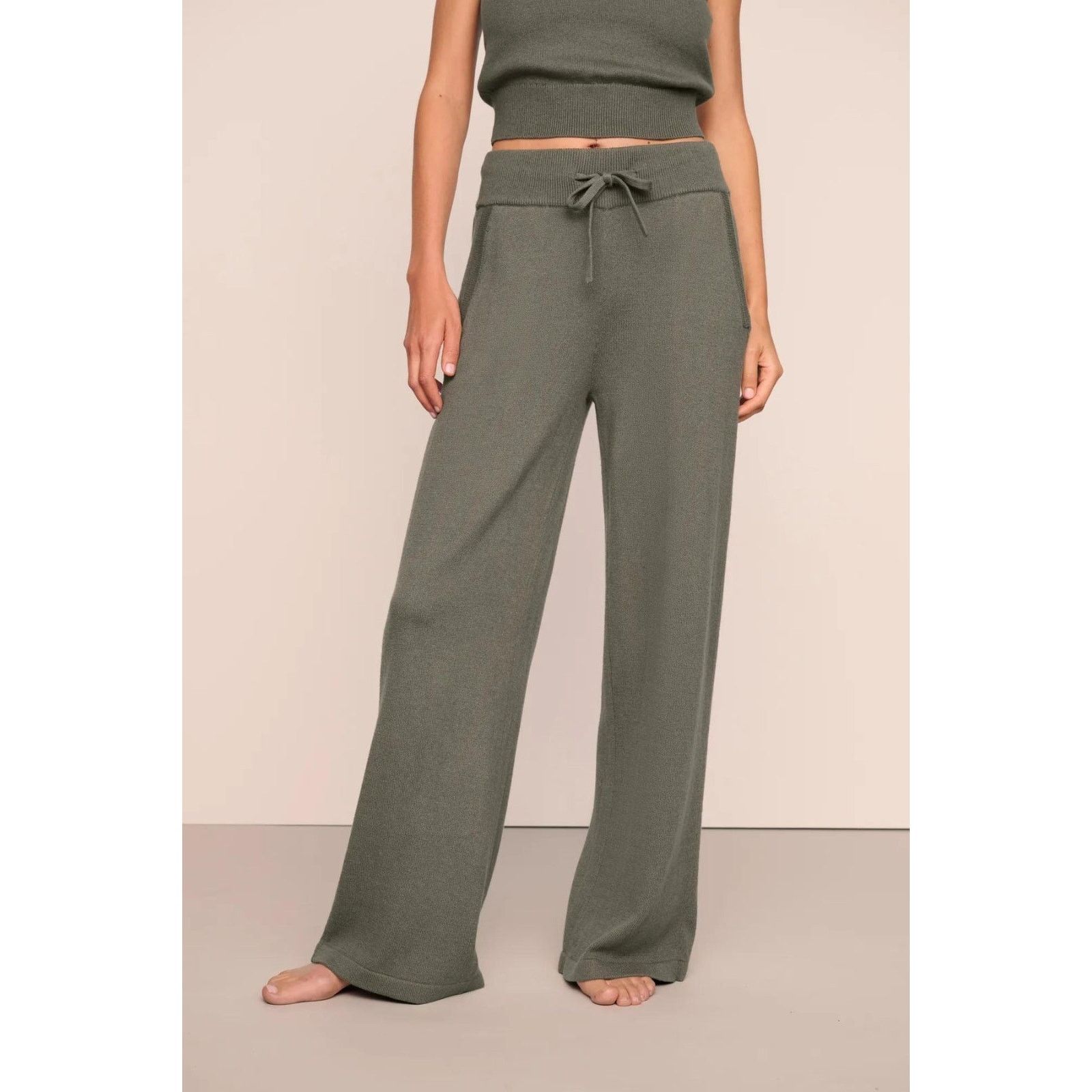 Eberjey Eberjey Softer Recycled Lounge Wide-Leg Sweatpants In Smoli Size 29" - 1 Thumbnail
