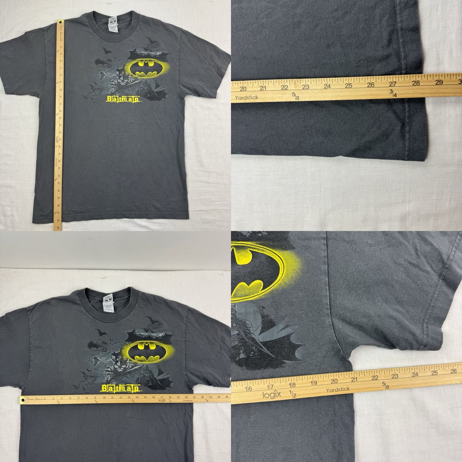 DC Comics VINTAGE Batman T Shirt Adult L Six Flags DC Comics Y2K 2007 Cartoon Movie Mens Size US L / EU 52-54 / 3 - 8 Thumbnail