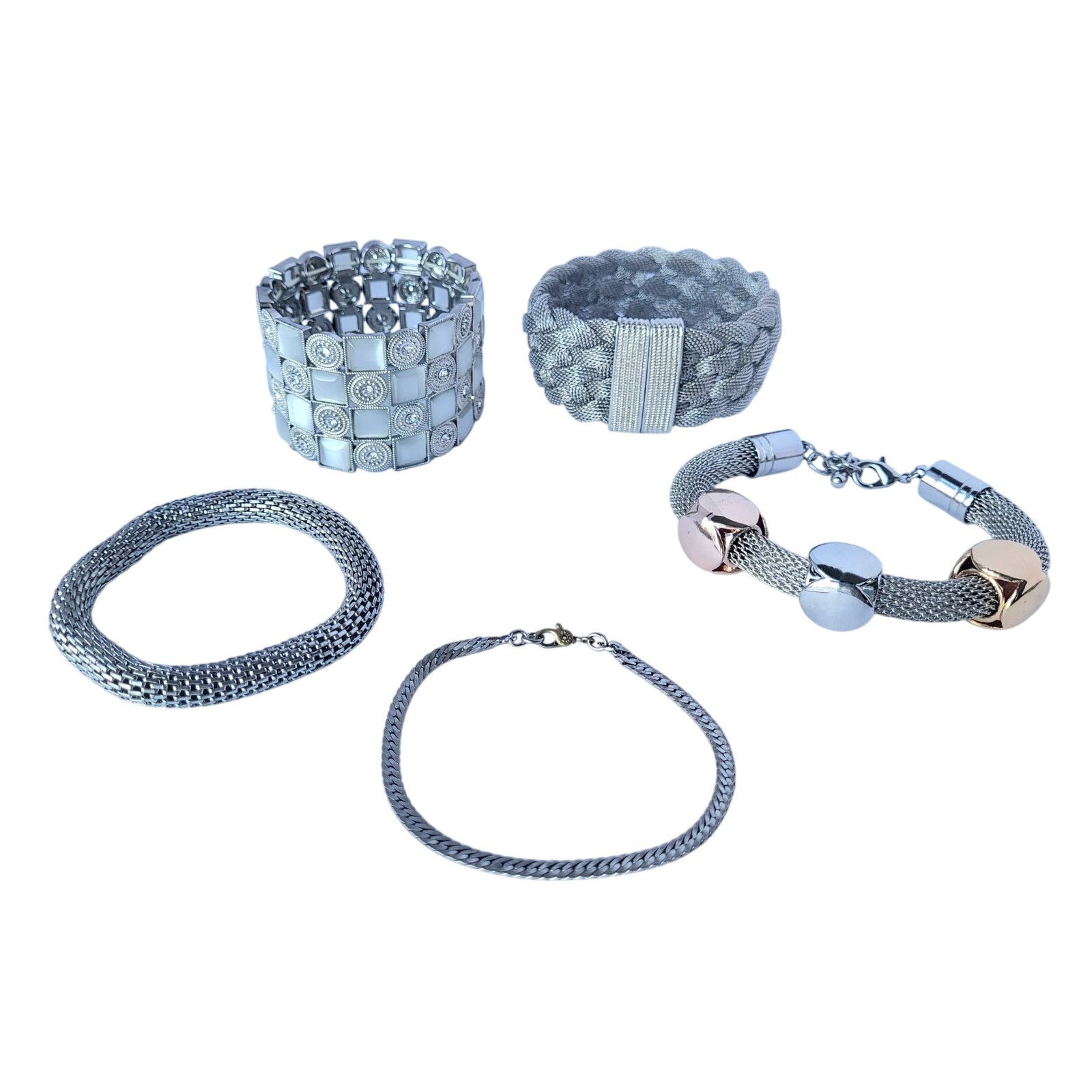 Monet Lot of 5 Silver Bracelets Monet - Kendall & James - Chicos++ Size ONE SIZE - 1 Thumbnail