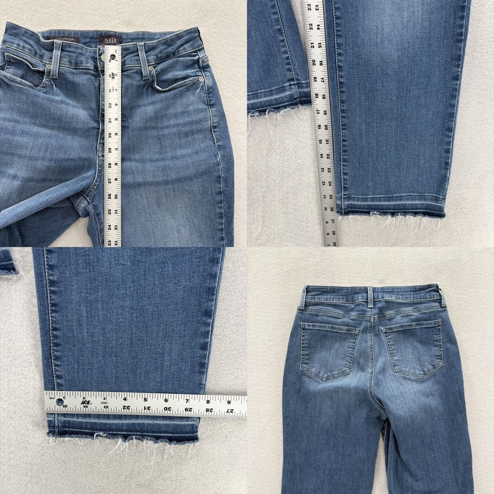 NYDJ NYDJ Marilyn Straight Jeans Womens 6 Blue Stretch Denim Size 28" / US 6 / IT 42 - 8 Thumbnail