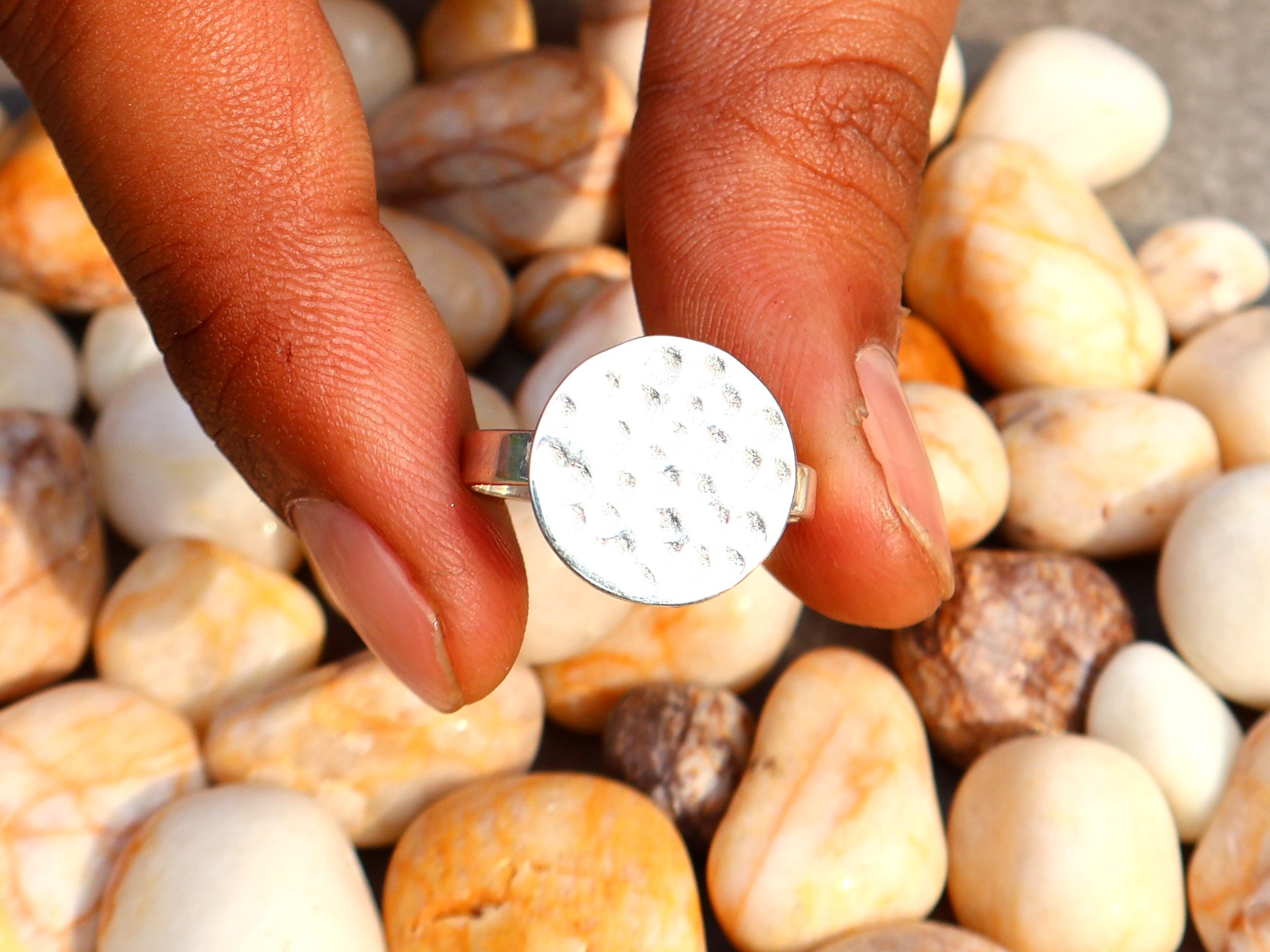 Handmade Hammered Ring, Handmade Ring, 925 Sterling Silver Ring, Gift Size ONE SIZE - 7 Thumbnail